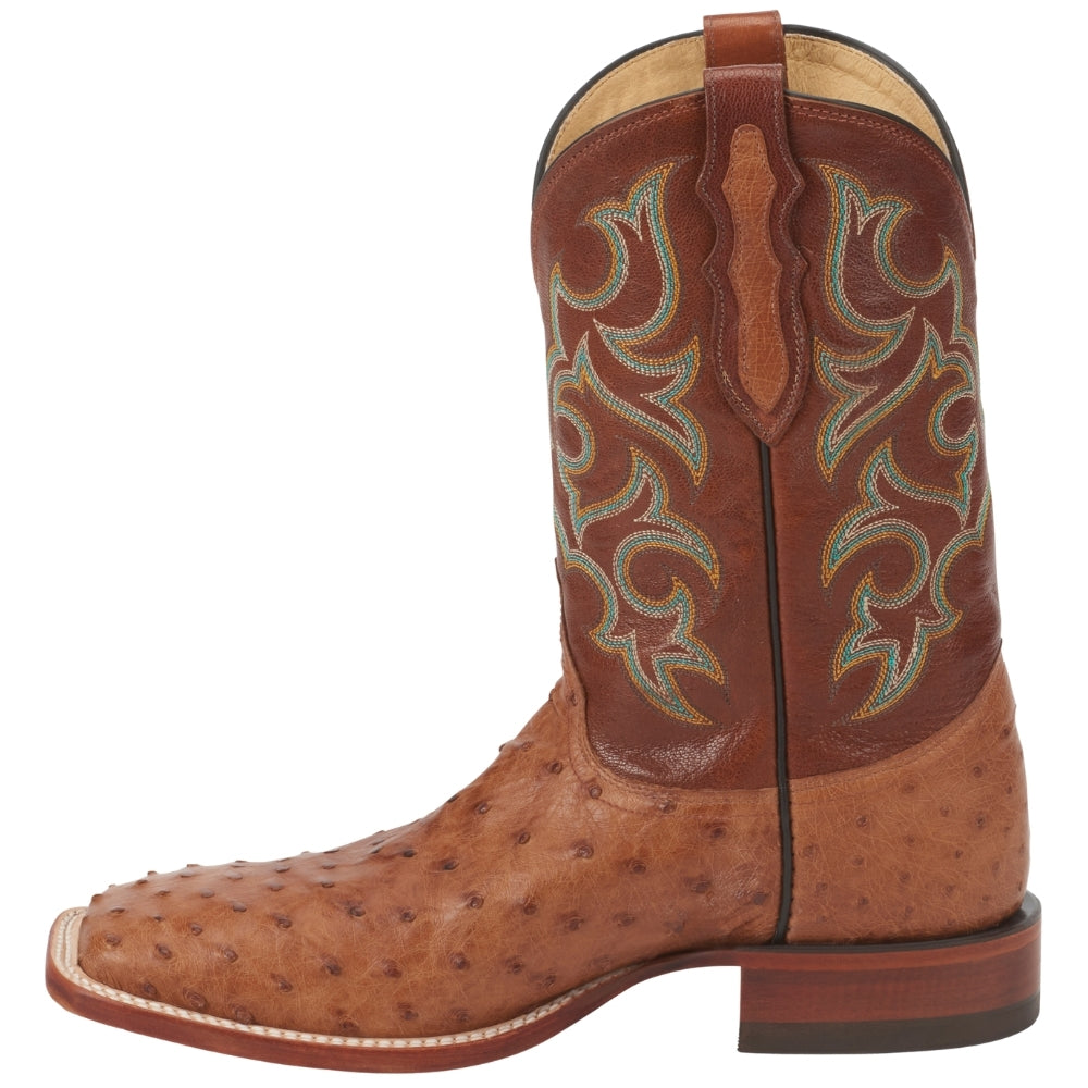 Truman 11 Inch Full Quill Ostrich Embroidered Square Toe Pull On Cowboy Boots、mySite、gtrtttuynbv