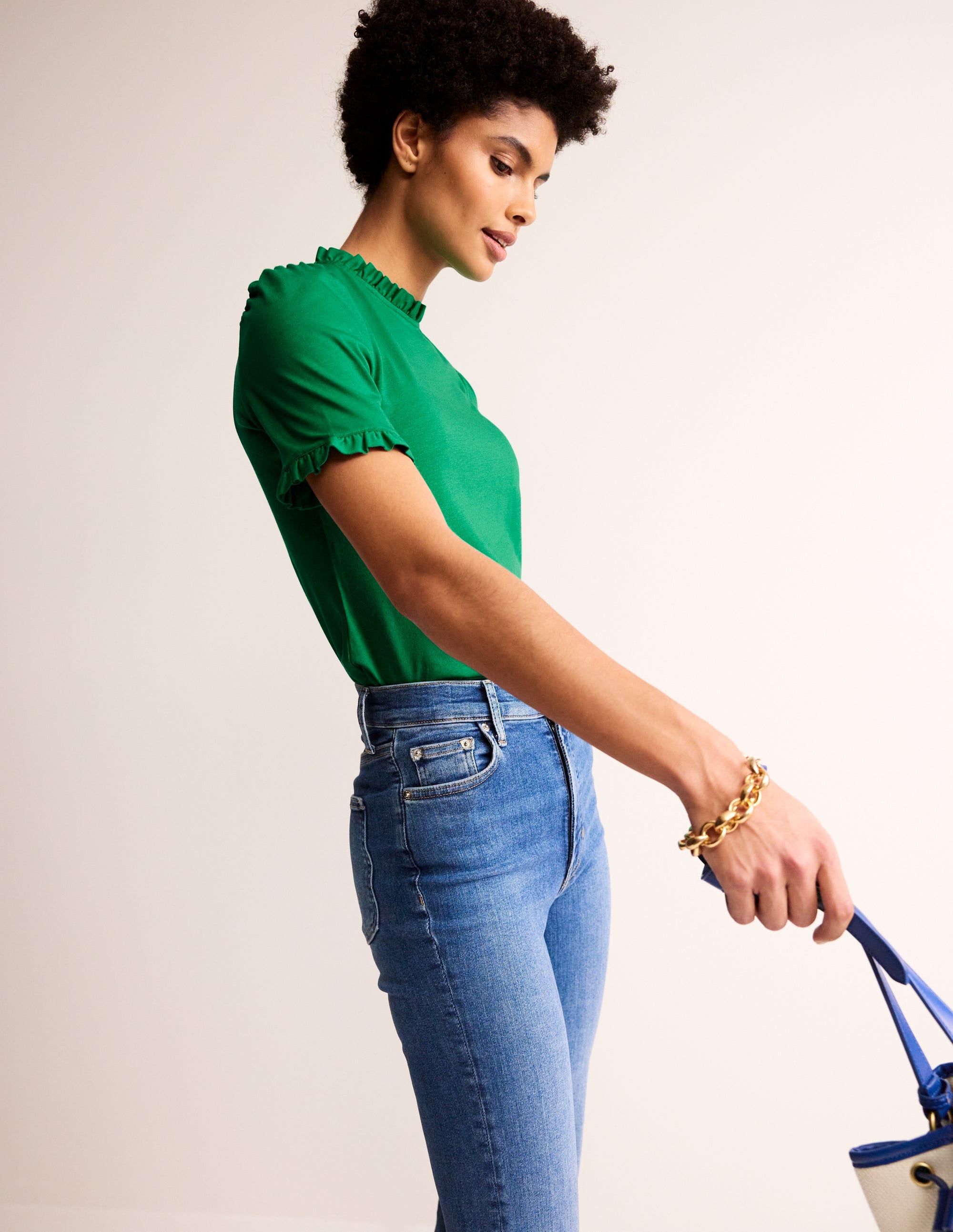  Supersoft Frill Detail T-shirt-Pepper Green、mySite、ashleygrahame