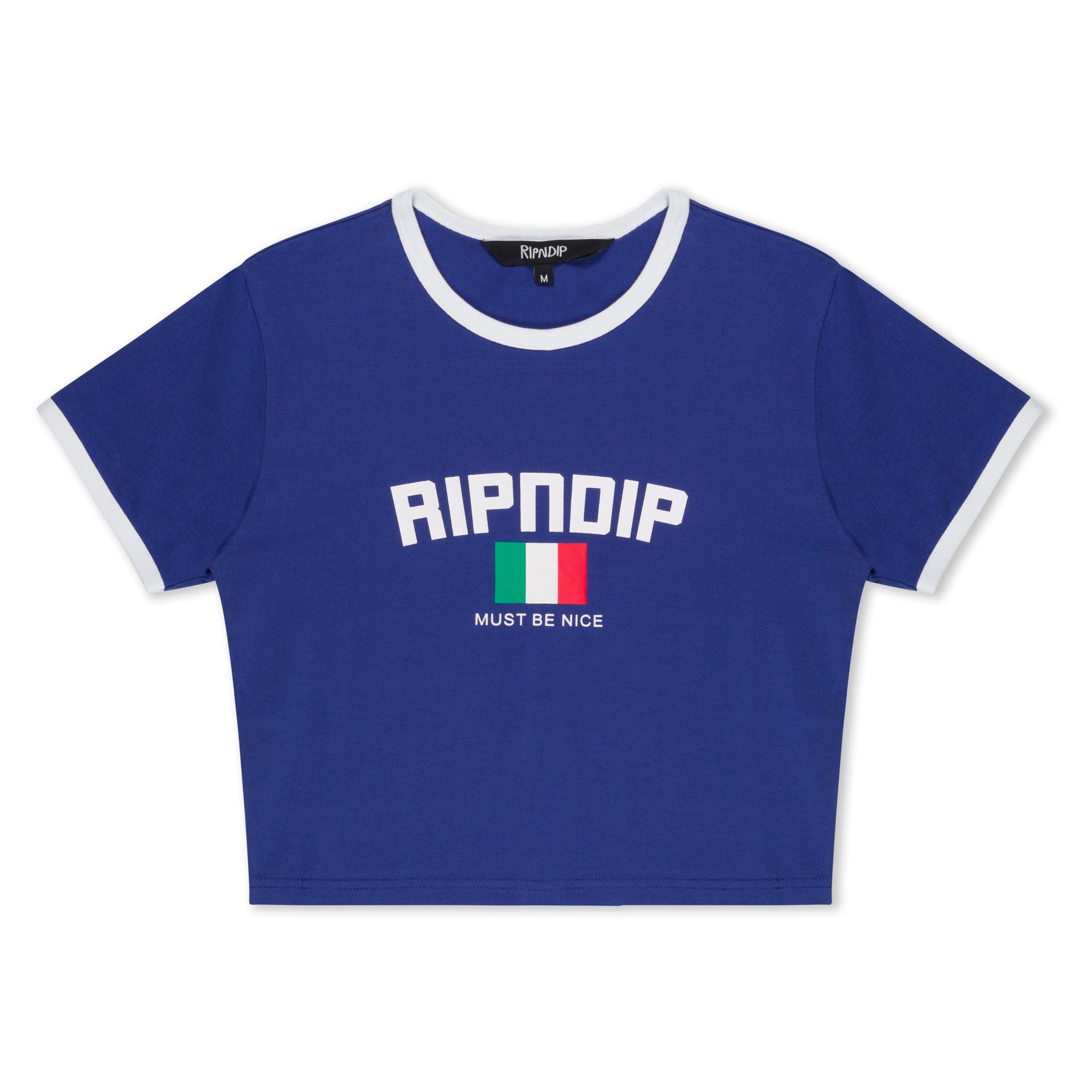  Italy Cropped Ringer Tee (Navy/White)、mySite、merchandisen
