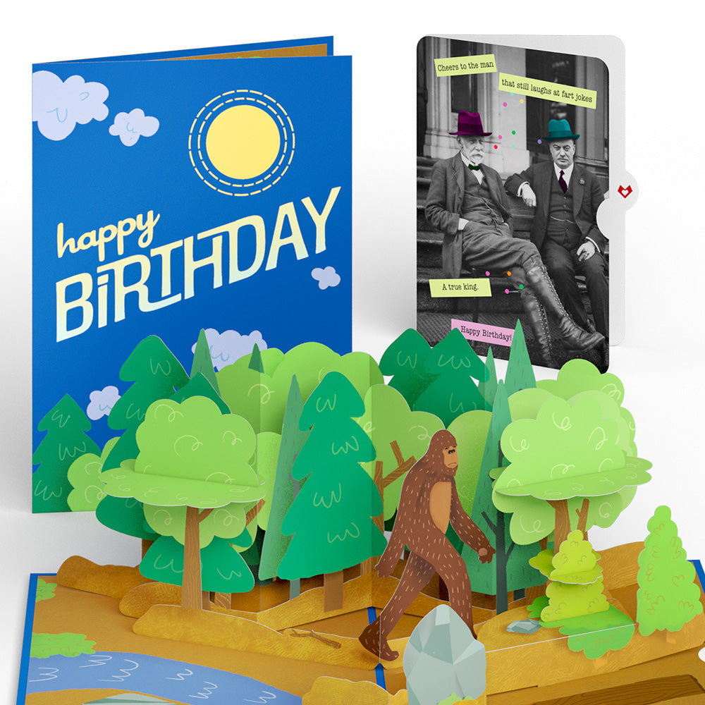 Bigfoot Legendary Birthday Pop-Up Card and Sentiment Set for Any Man、mySite、solidvoid