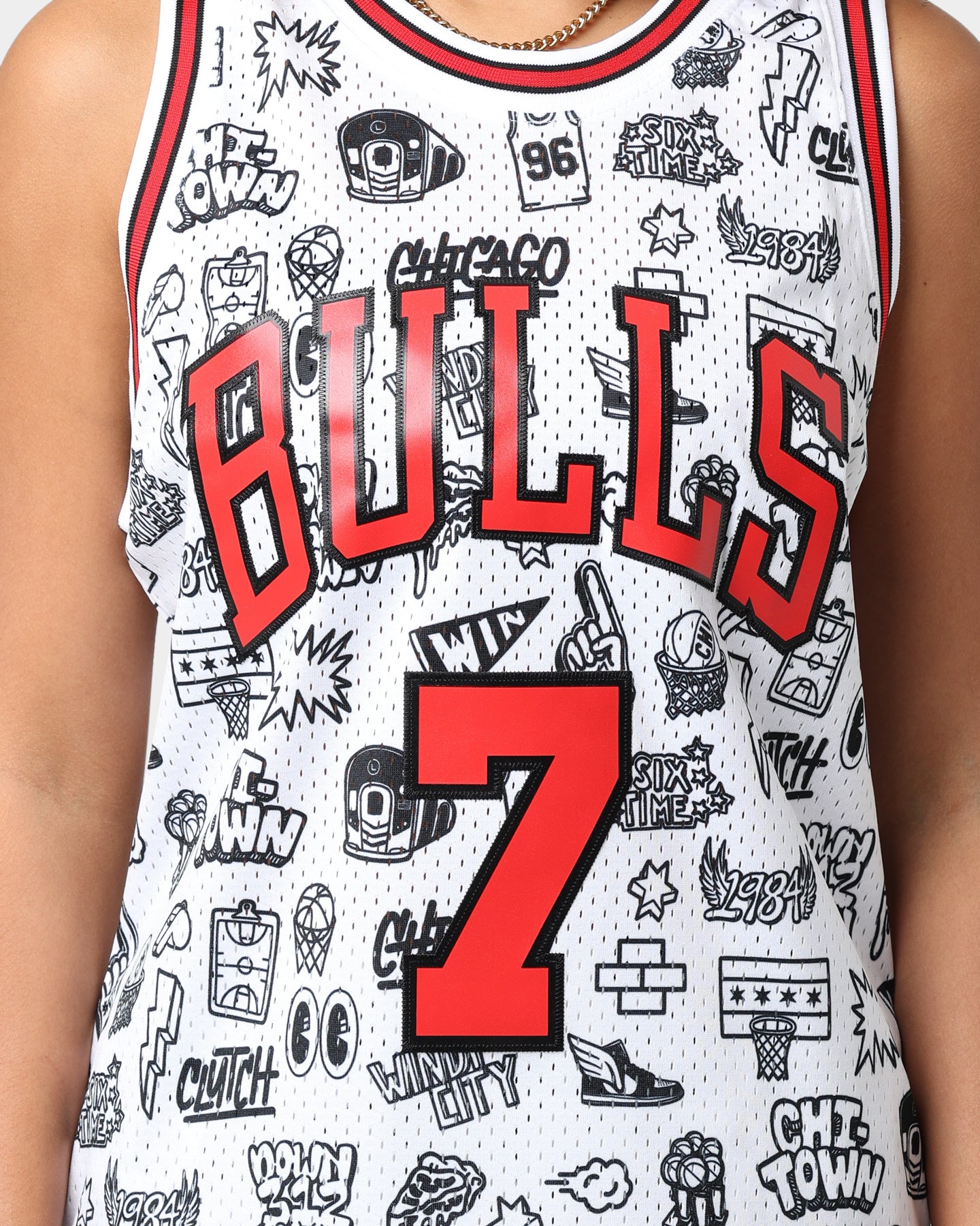 Mitchell & Ness Chicago Bulls Toni Kukoč #7 1997-1998 Doodle Swingman Jersey White、mySite、zt4zffjzw