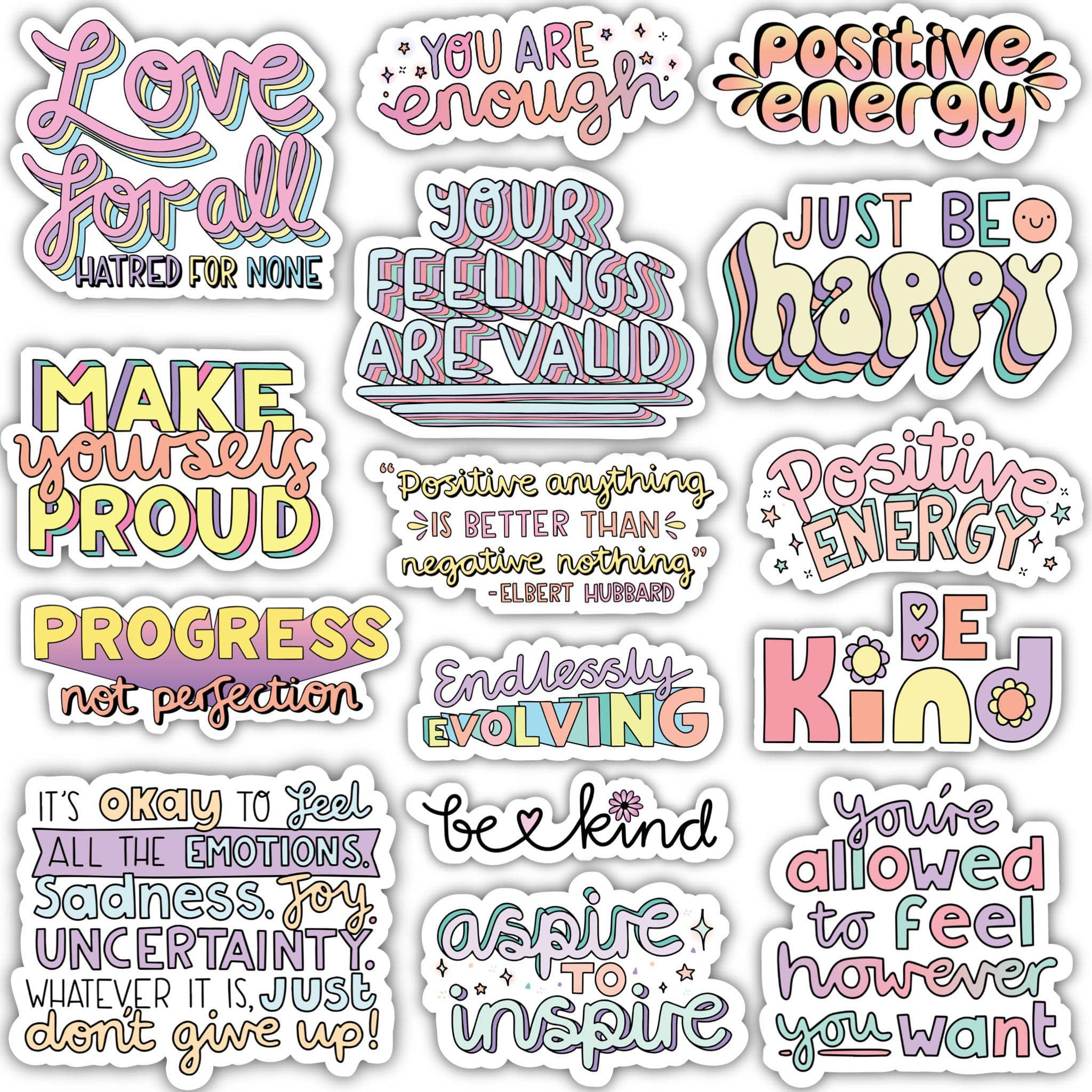  Positivity Phrases Sticker 15 Pack、mySite、elrpsem3k