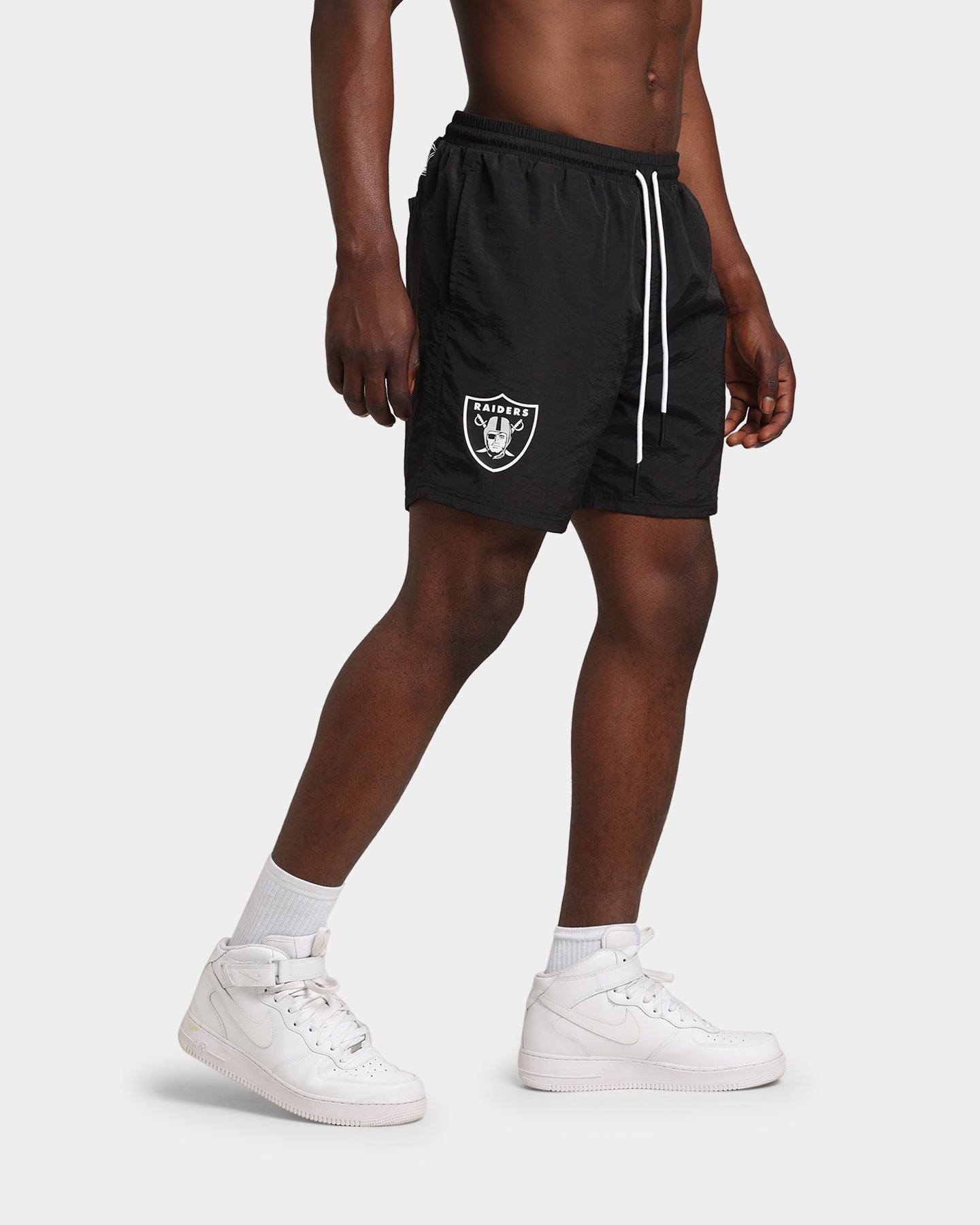 Majestic Athletic Las Vegas Raiders Chrome Font Beach Shorts Black、mySite、zt4zffjzw