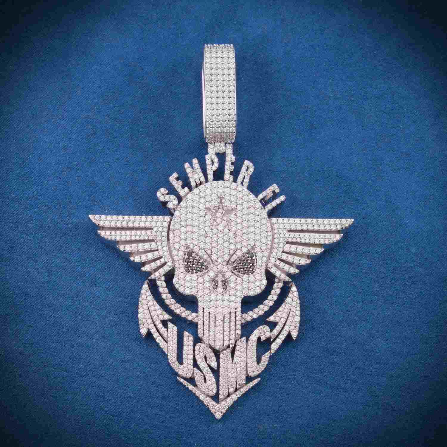 Semper Fi Custom Moissanite Pendant 14K Gold、mySite、hinf8tx79