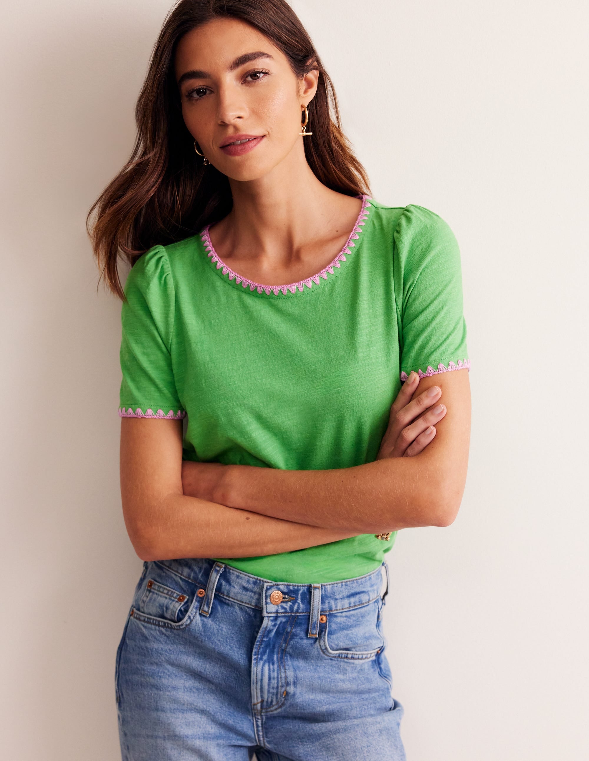  Ali Crochet T-shirt-Kelly Green、mySite、ashleygrahame