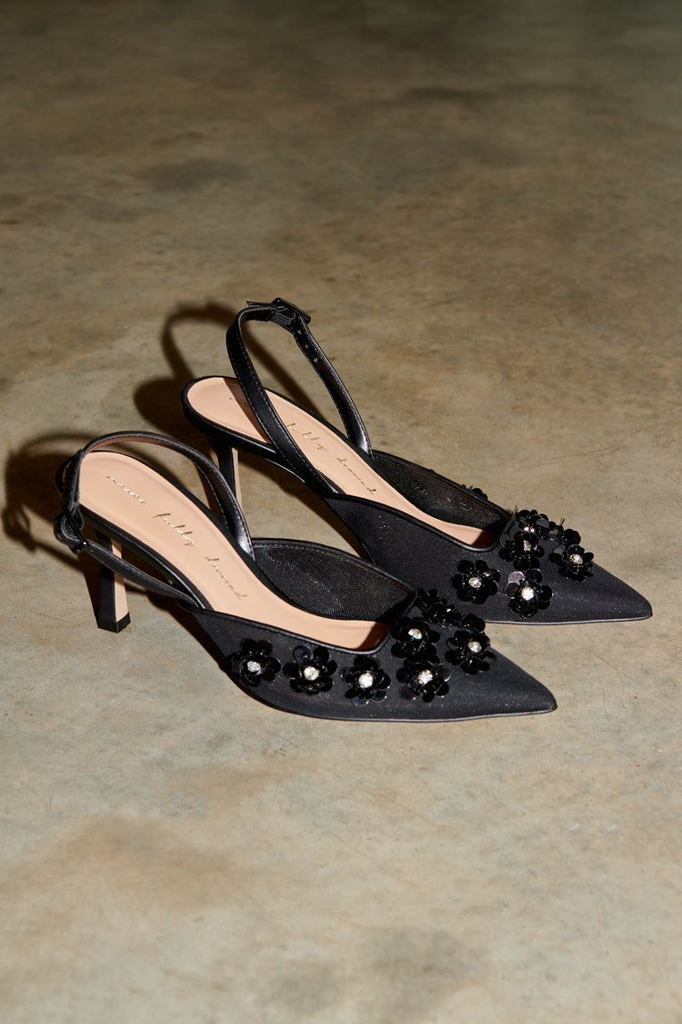 Black Bead Bimba Slingback Shoes、mySite、solidvoid