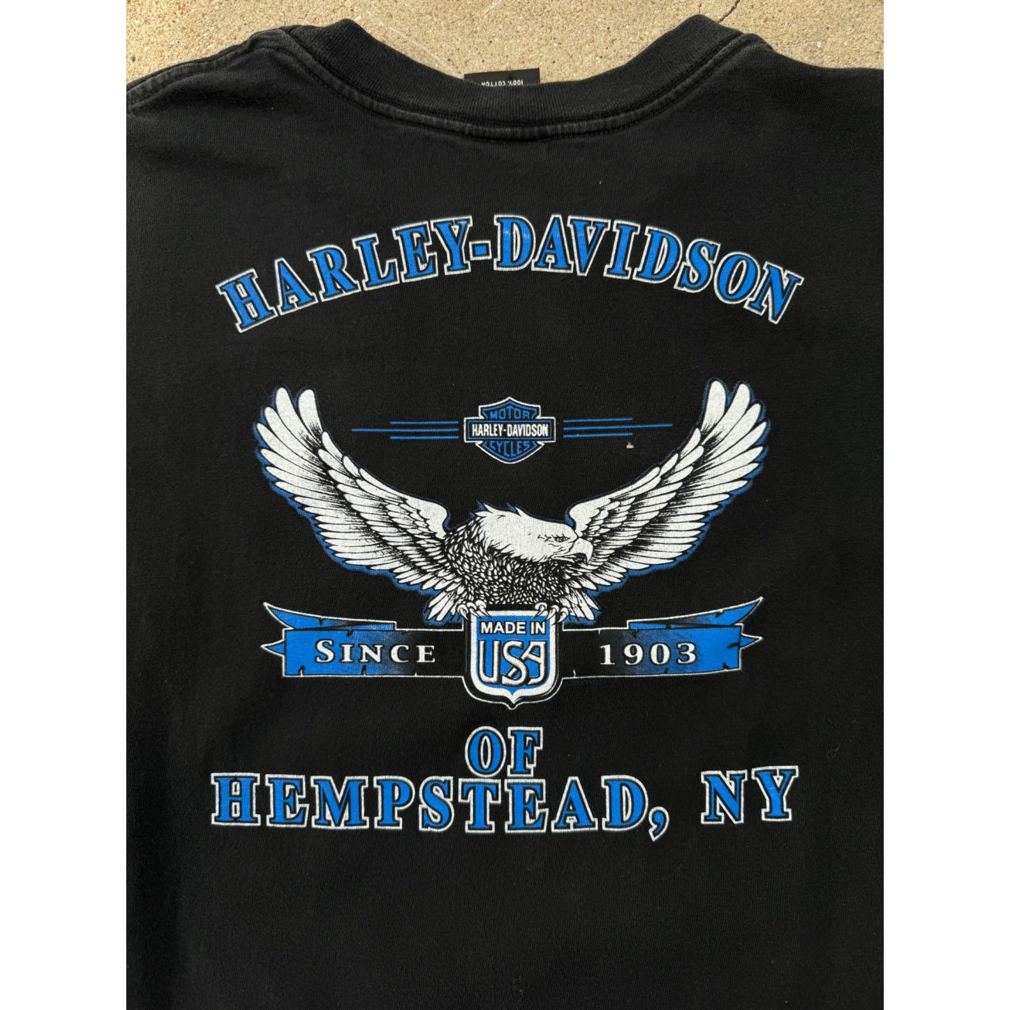 00' Harley Davidson Hempstead NY Eagle Graphic Motorcycle Tee T-Shirt M、mySite、garagedoors4me