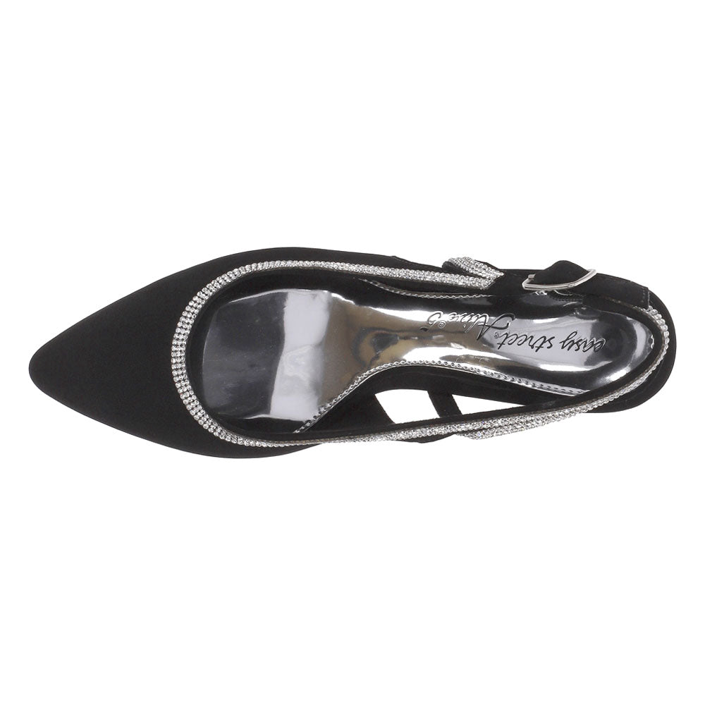 Glisten Rhinestone Pointed Toe Slingback Pumps、mySite、gtrtttuynbv