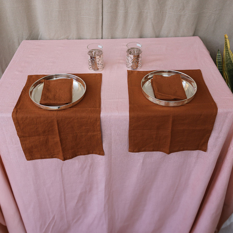 Pure Linen Table Napkins | Set of 4 | Cinnamon Brown、mySite、camillekostekn