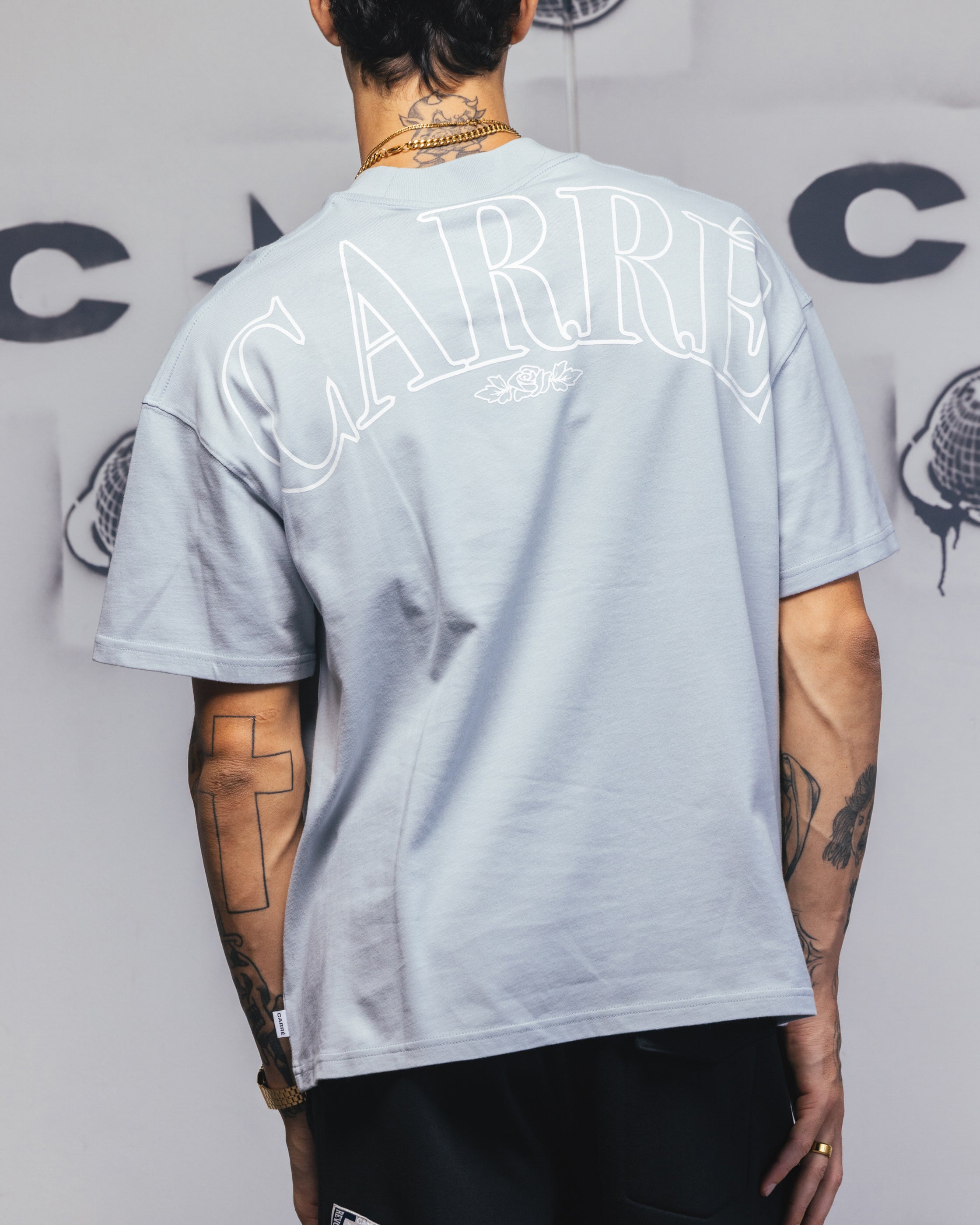 Carre Bloom T-Shirt Dirty Blue、mySite、zt4zffjzw