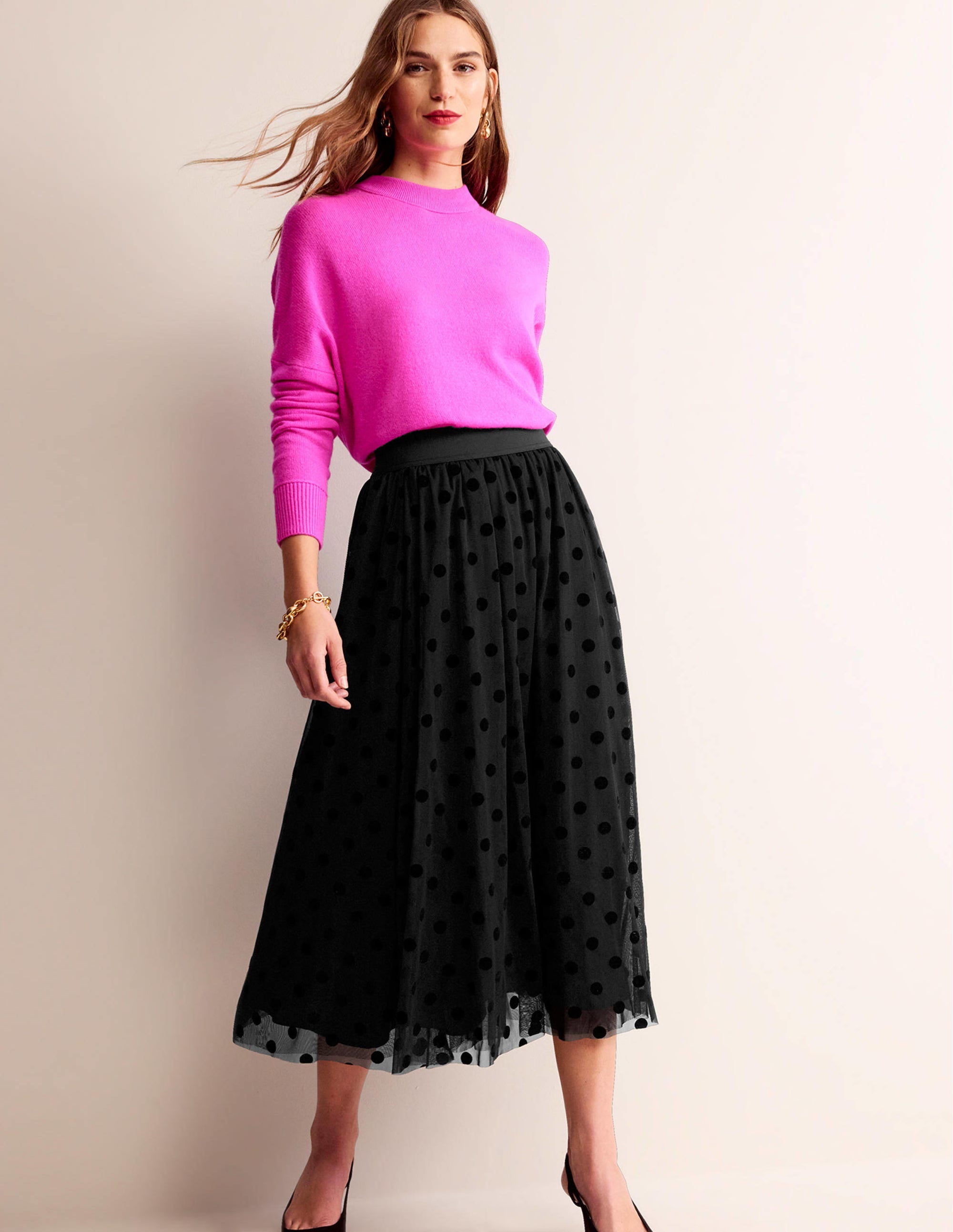  Tulle Full Midi Skirt-Black Spot、mySite、ashleygrahame