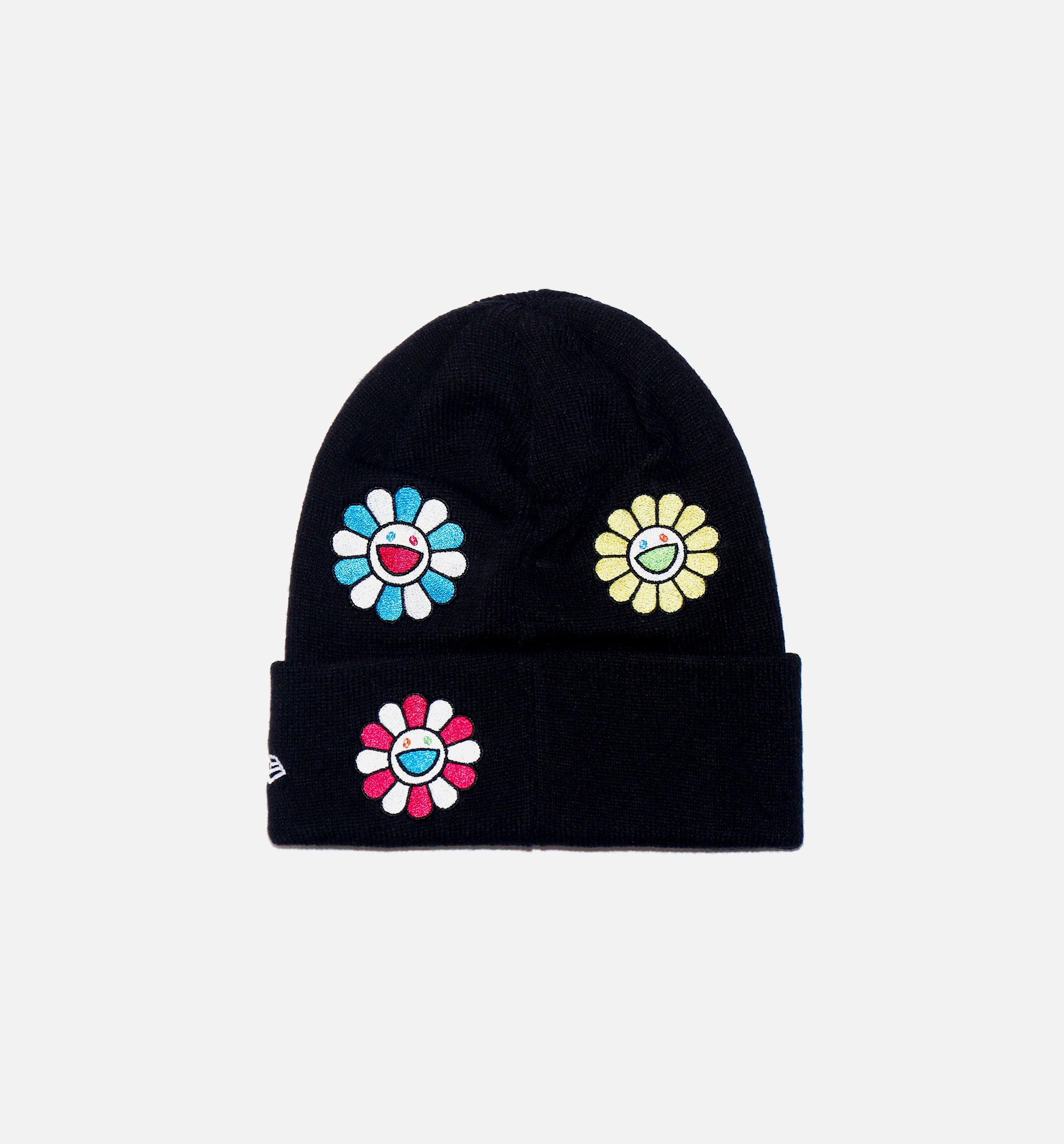 New Era x Takashi Murakami Basic Cuff Knit Beanie Mens Hat - Black/Multi、mySite、dreamappss