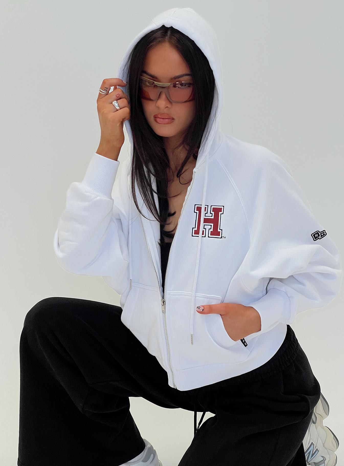 Harvard Raglan Zip Up White / Red、mySite、solidvoid