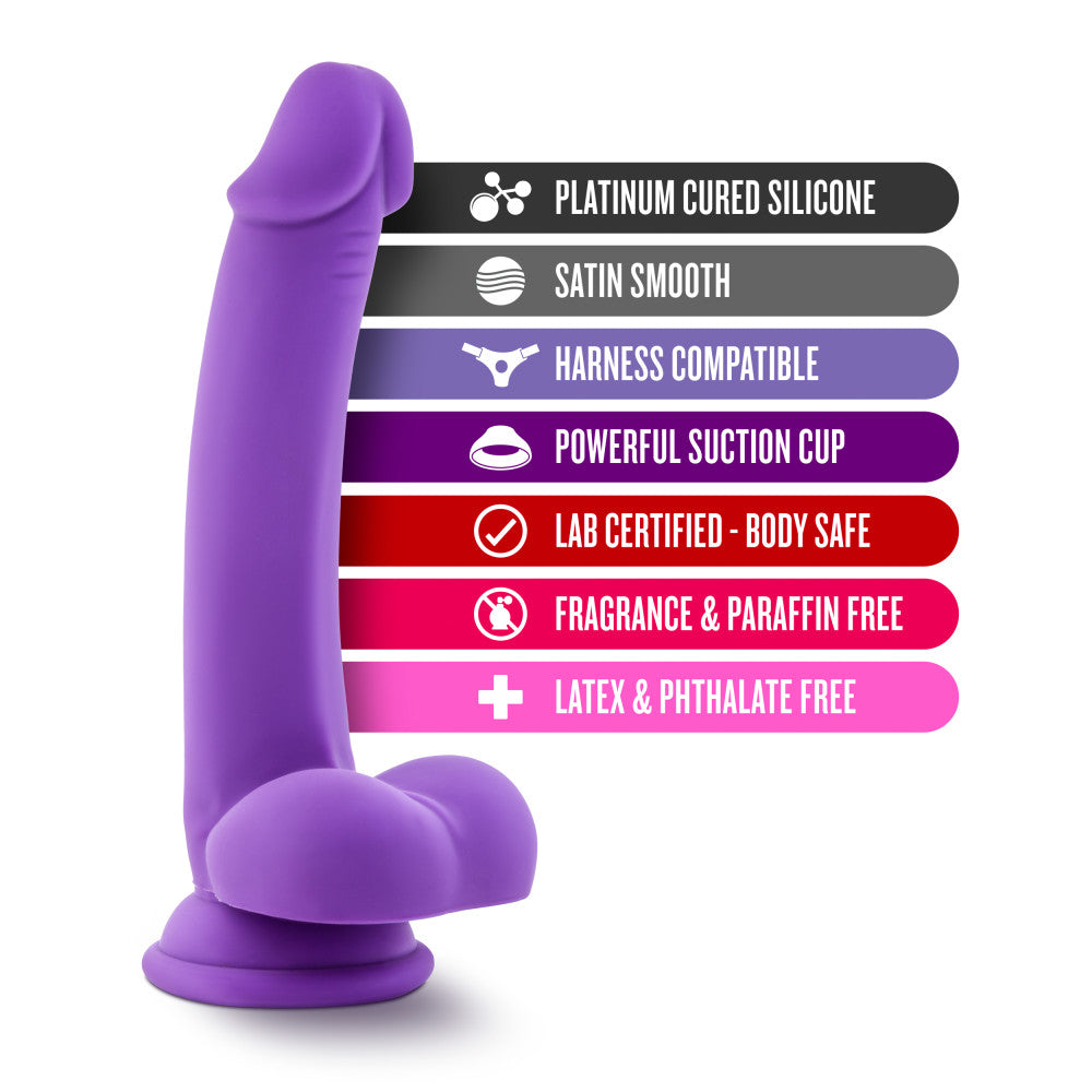 Ruse By Blush® | D Thang Realistic G-Spot Purple 7.75-Inch Long Dildo With Balls & Suction Cup Base、mySite、bottomscart