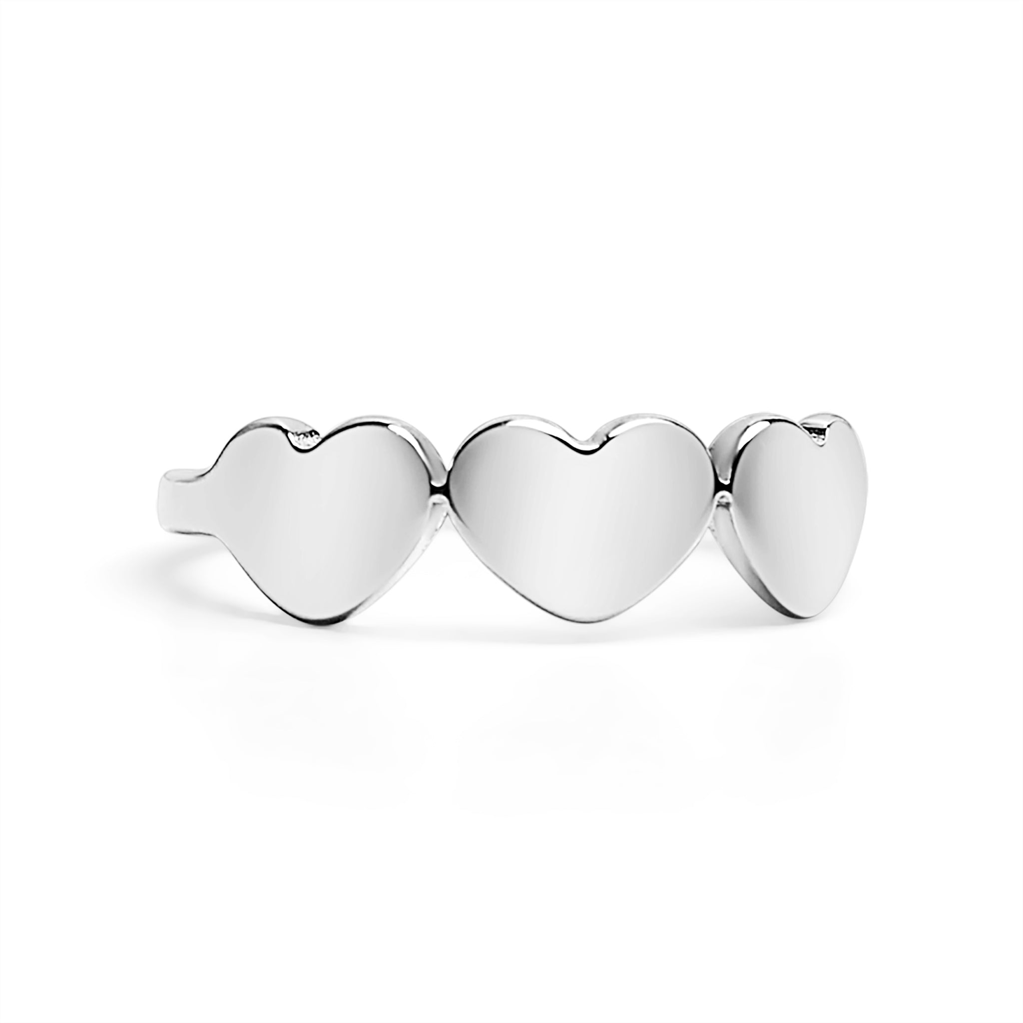 18K Gold PVD Stainless Steel Blank Engravable 3 Heart Ring / ZRJ9019、mySite、dreamappss