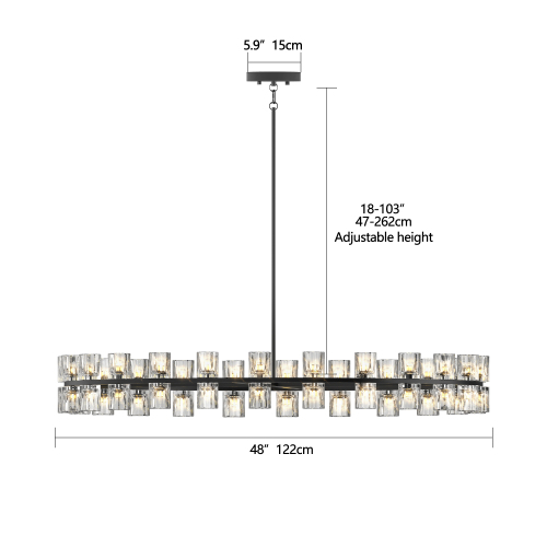 (L005030-D36-P36B/W1340P310778)36 Inches Luxury Chandeliers Crystal Living Room Decorative Lights Simple Modern Dining Room LED Lighting,for Home Decor (Bulbs Included)、、eastwooduniform