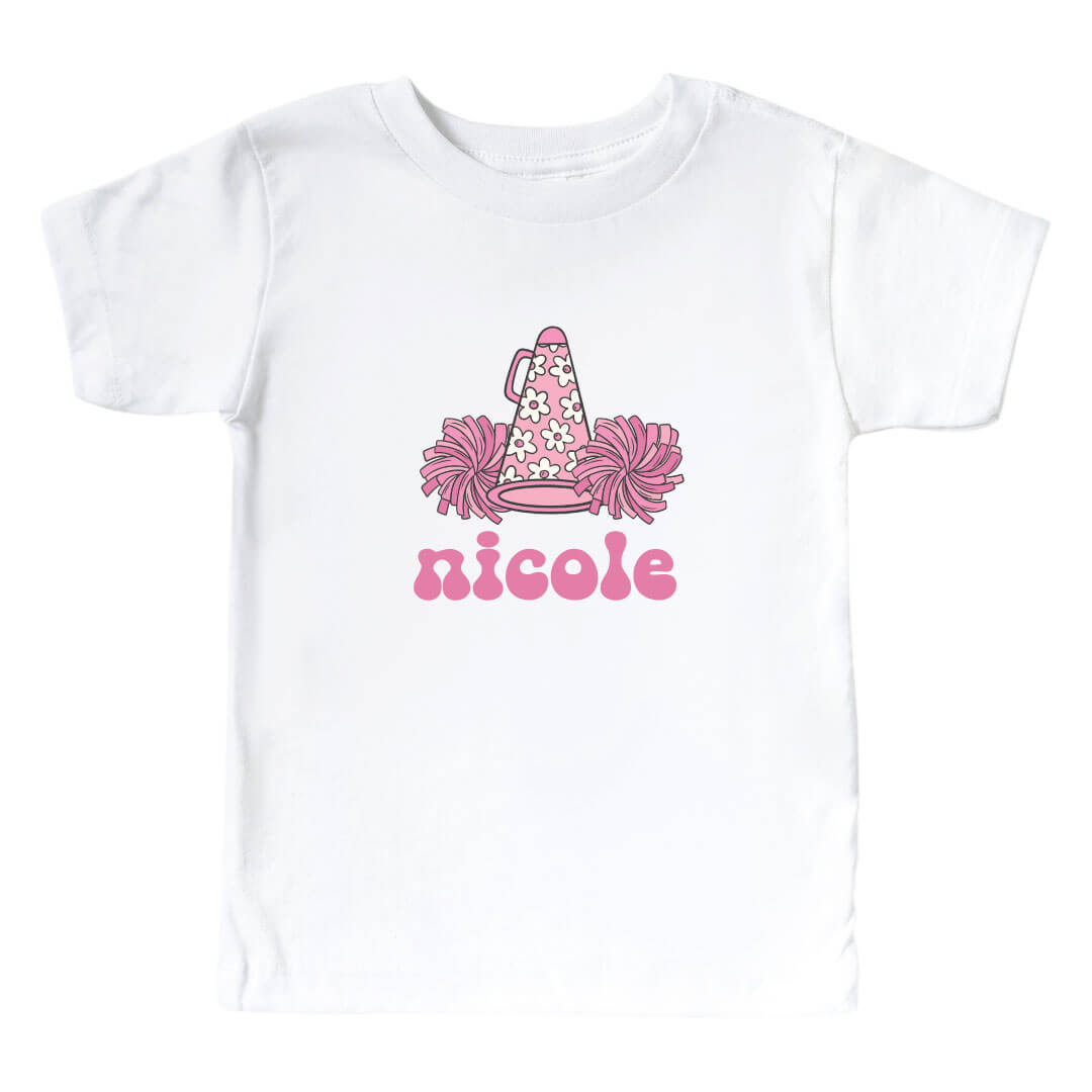  Cheer Squad Personalized Kids Graphic Tee | White、mySite、layawaytickets