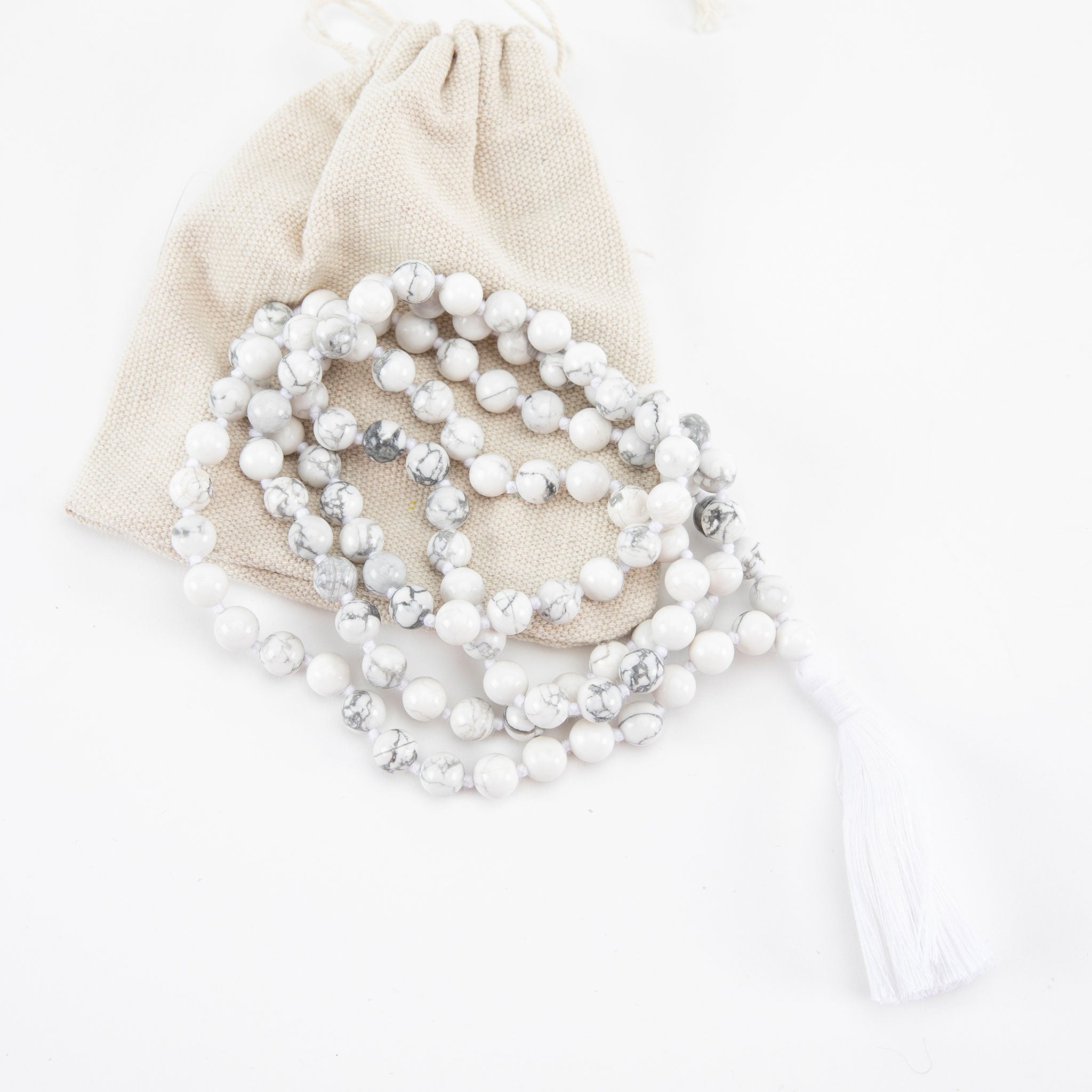 Handmade Prayer Beads: Howlite Mala、mySite、topwebapps