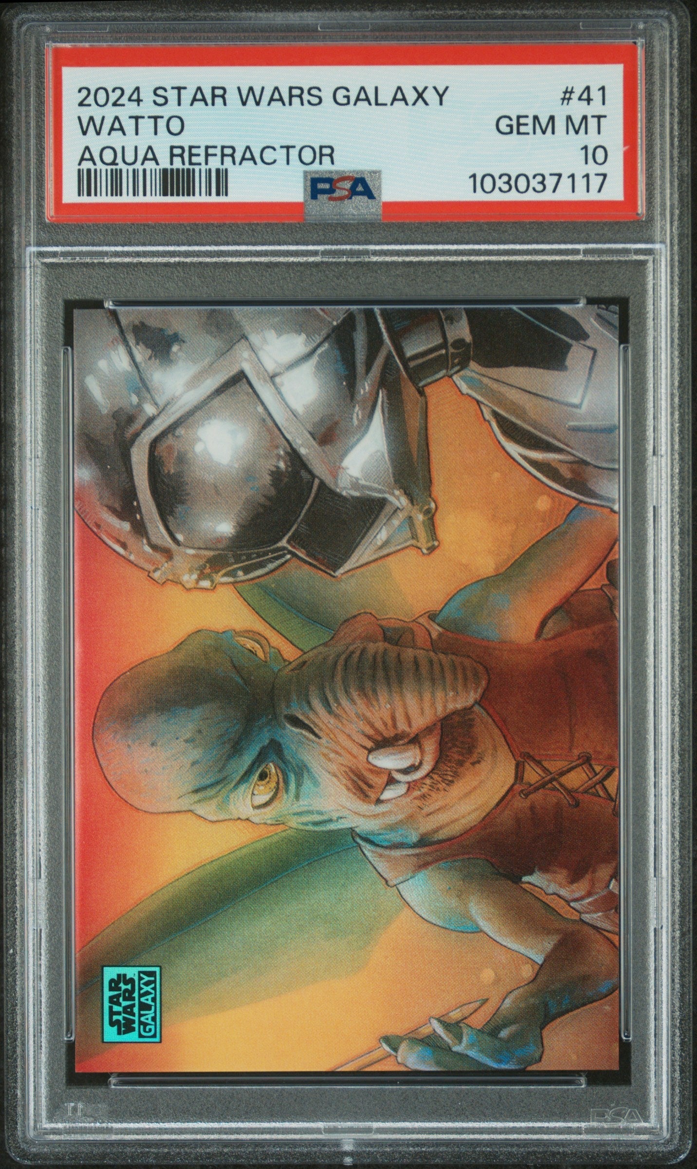 Watto #41 Aqua Refractor 049/199 PSA 10 Topps Chrome Star Wars Galaxy 2024、mySite、waistdrama