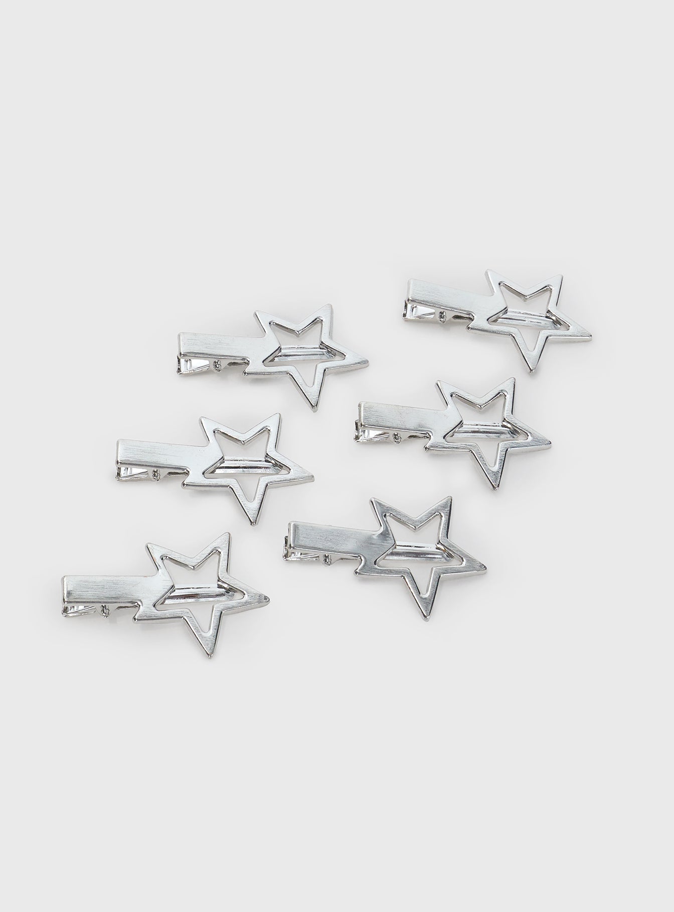 Star Studded Hair Clip Pack Silver、mySite、solidvoid