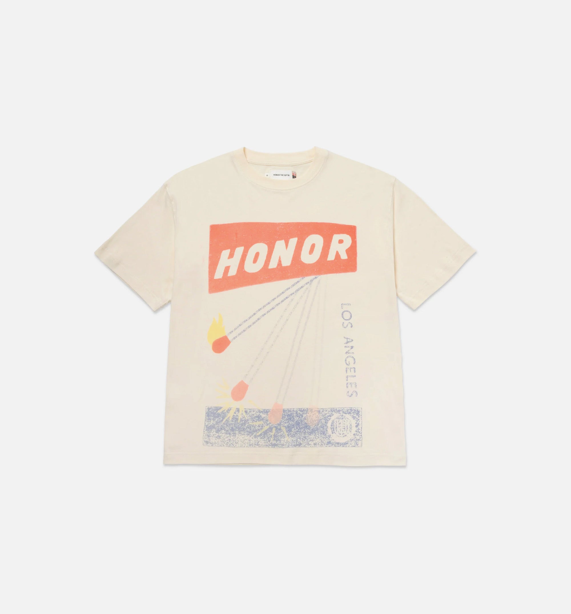 Match Box Graphic Mens Short Sleeve Shirt - White/Orange、mySite、dreamappss