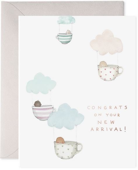  Teacup Babies Greeting Card、mySite、elrpsem3k