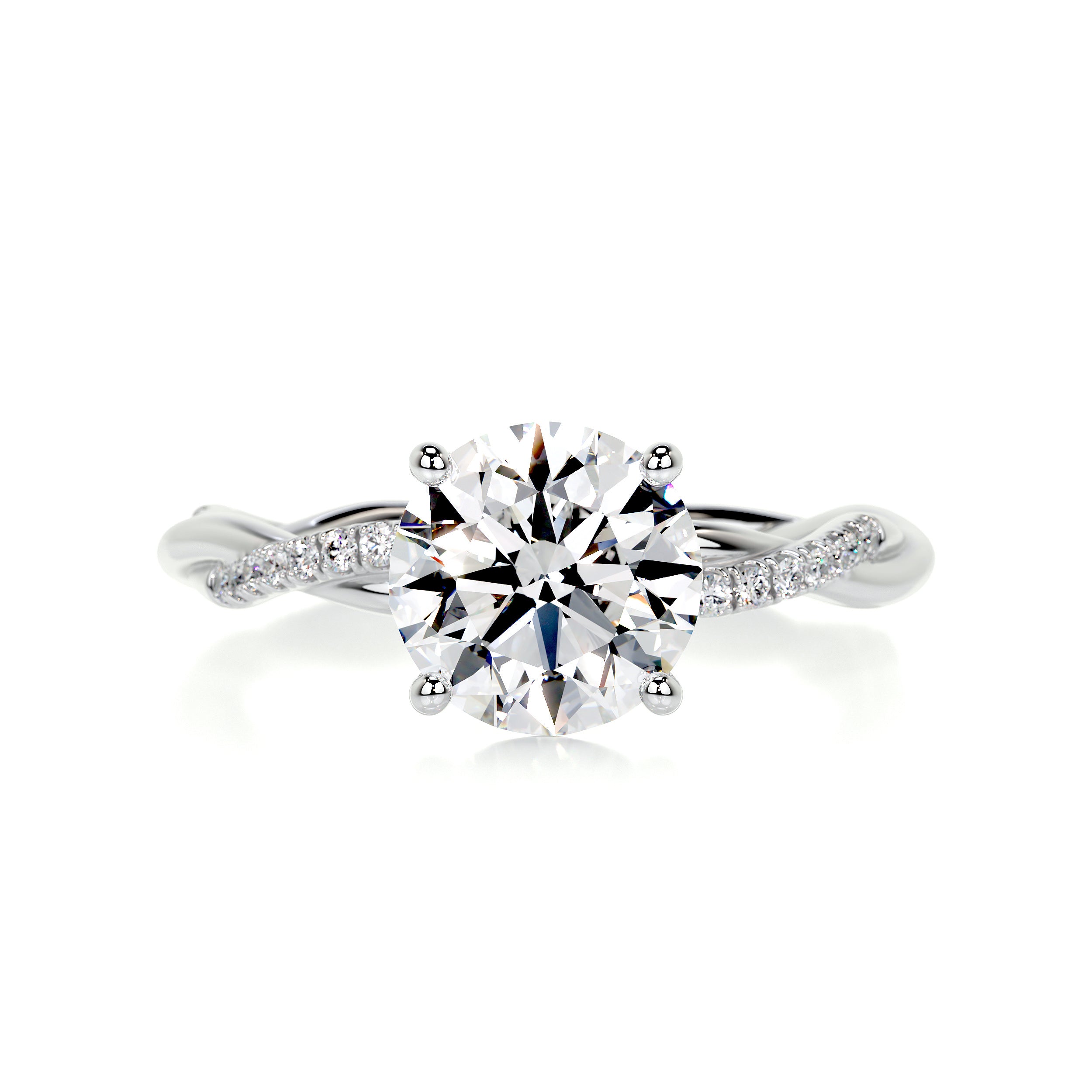 Crystal Diamond Engagement Ring -14K White Gold、mySite、hinf8tx79