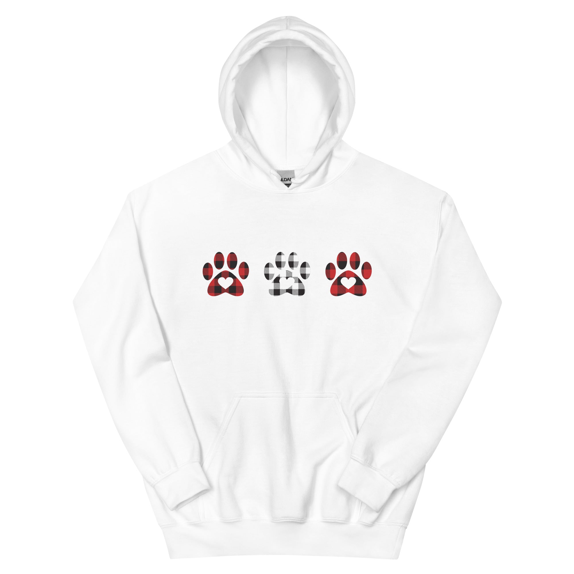Triple Gingham Paws With Hearts Hoodie、mySite、camillekostekn