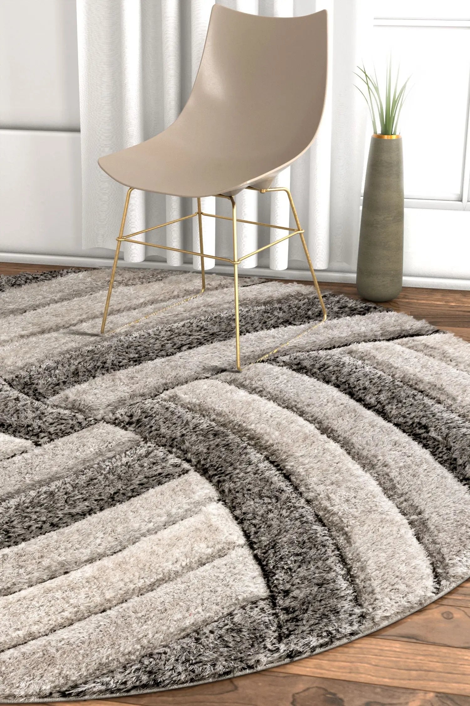 Ucci Grey Modern 3D Textured Shag Rug、mySite、gigharbornorthrealestate