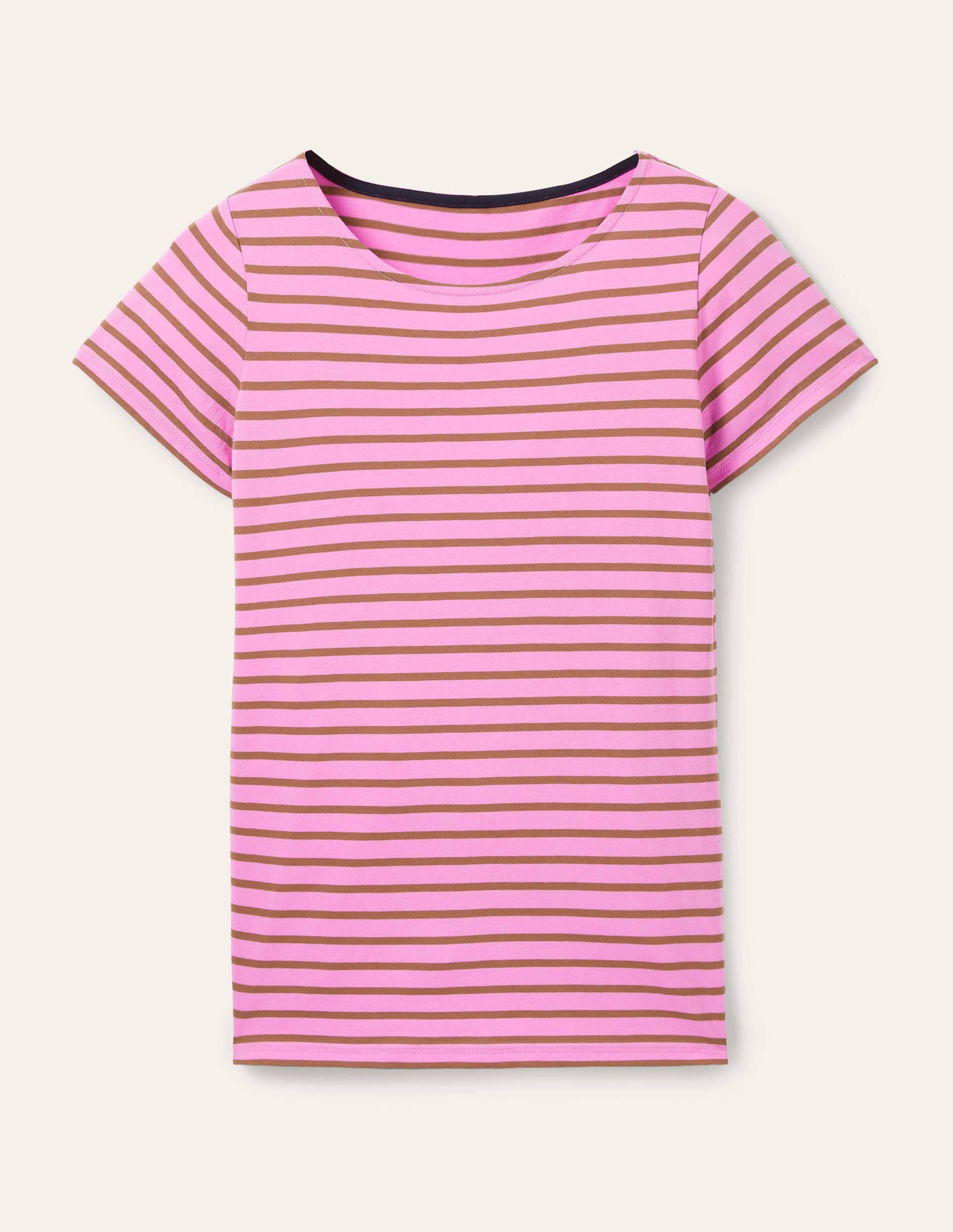  Short Sleeve Breton T-Shirt-Orchid Petal / Acorn Stripe、mySite、ashleygrahame
