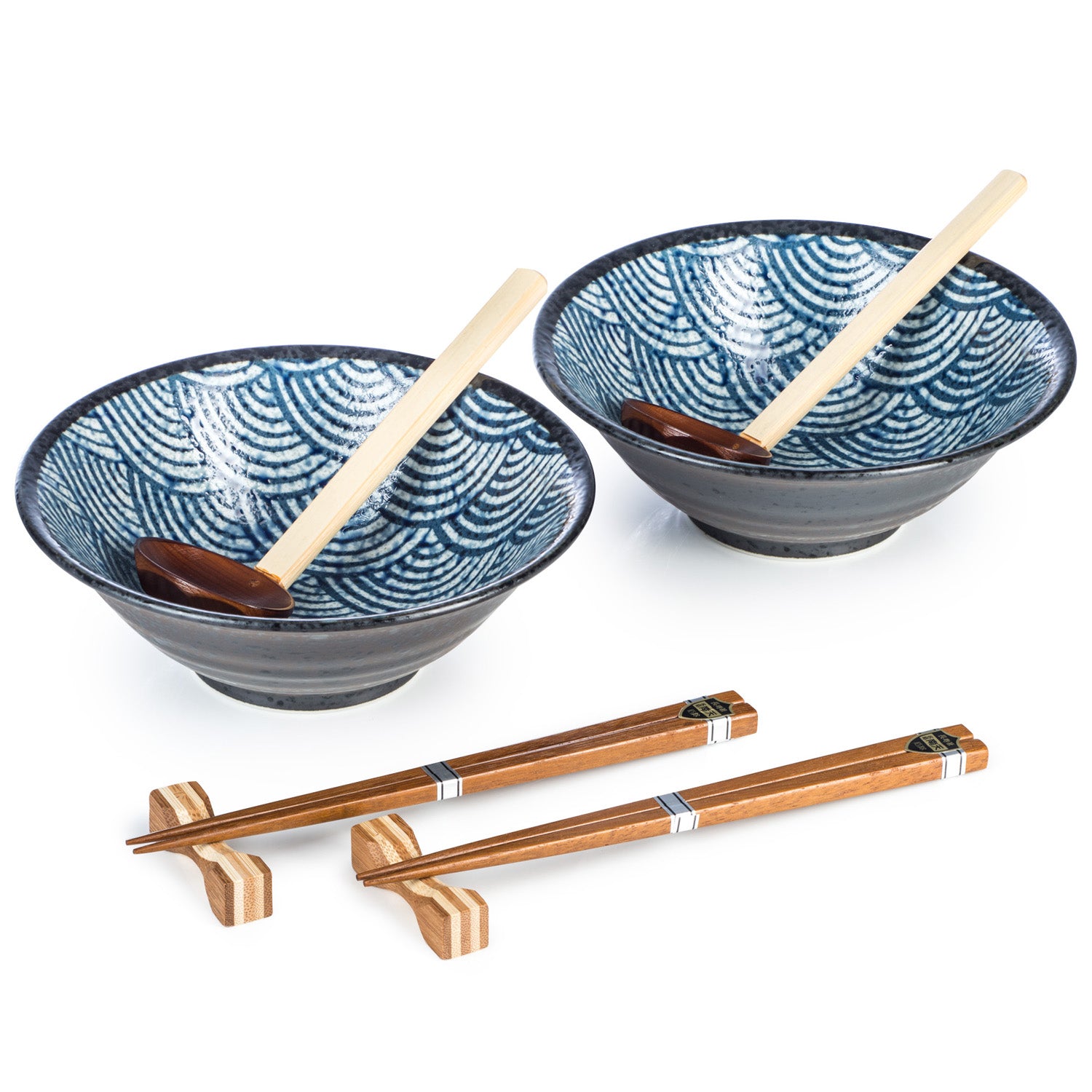 Japanese Noodle Bowl & Chopstick Set - Seikaiha、mySite、topwebapps