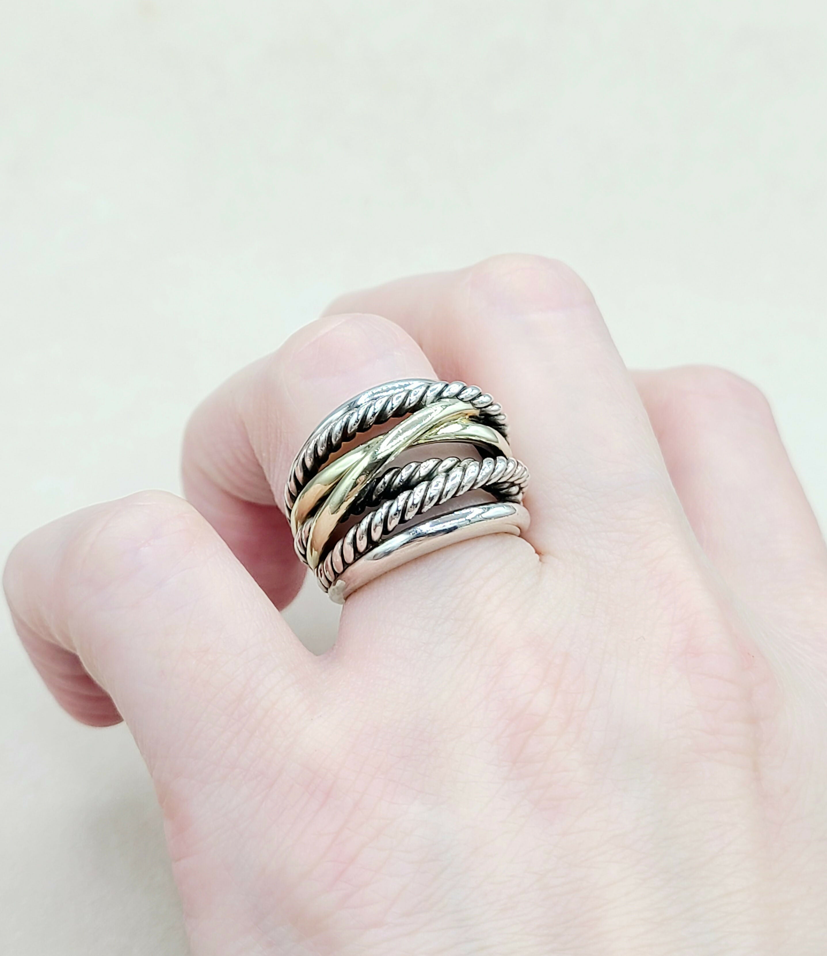 David Yurman Crossover Ring Wide with Gold、mySite、hinf8tx79