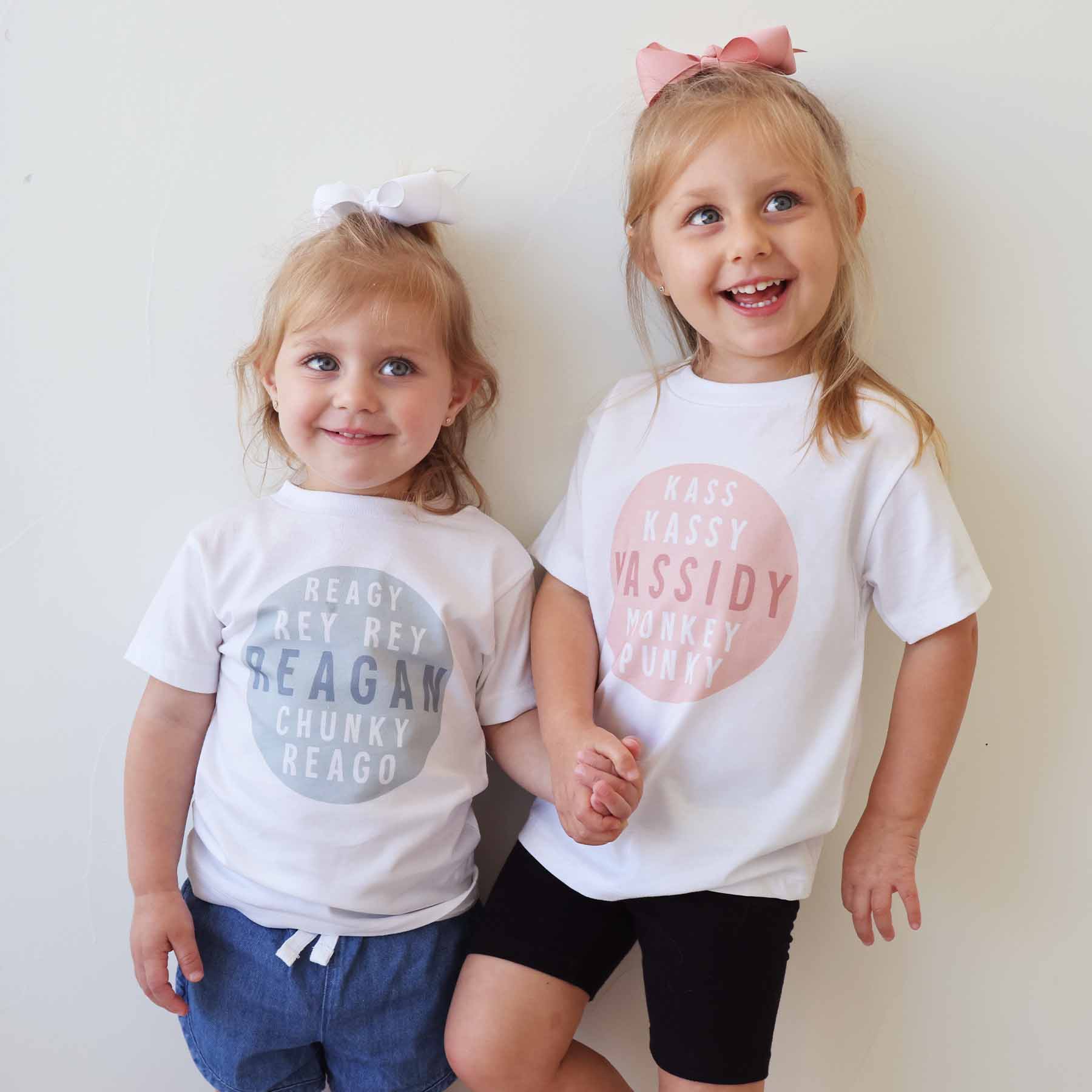  Personalized Pink Nickname Circle Kids Graphic Tee | White、mySite、layawaytickets