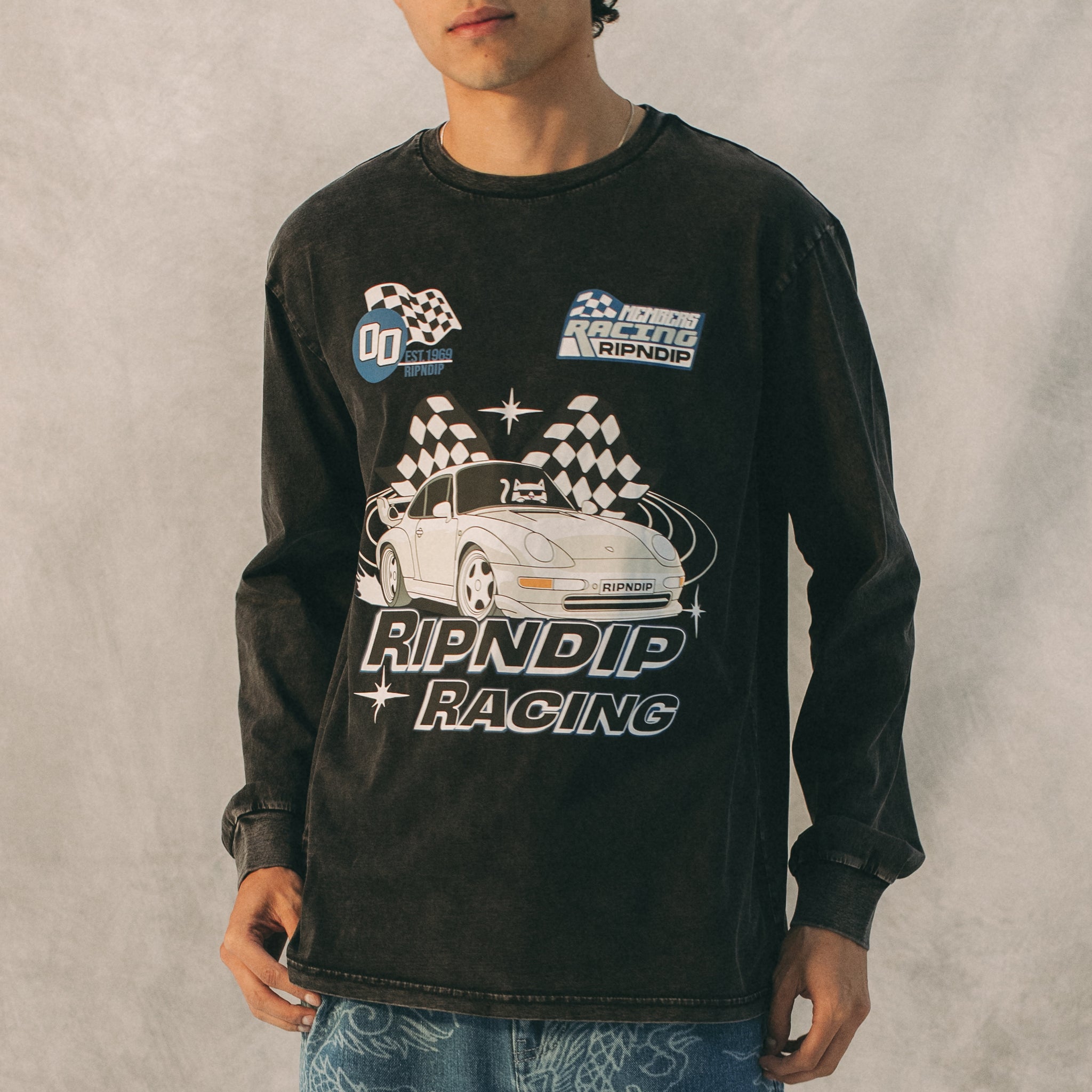  Ripnrace Long Sleeve (Black Wash)、mySite、merchandisen