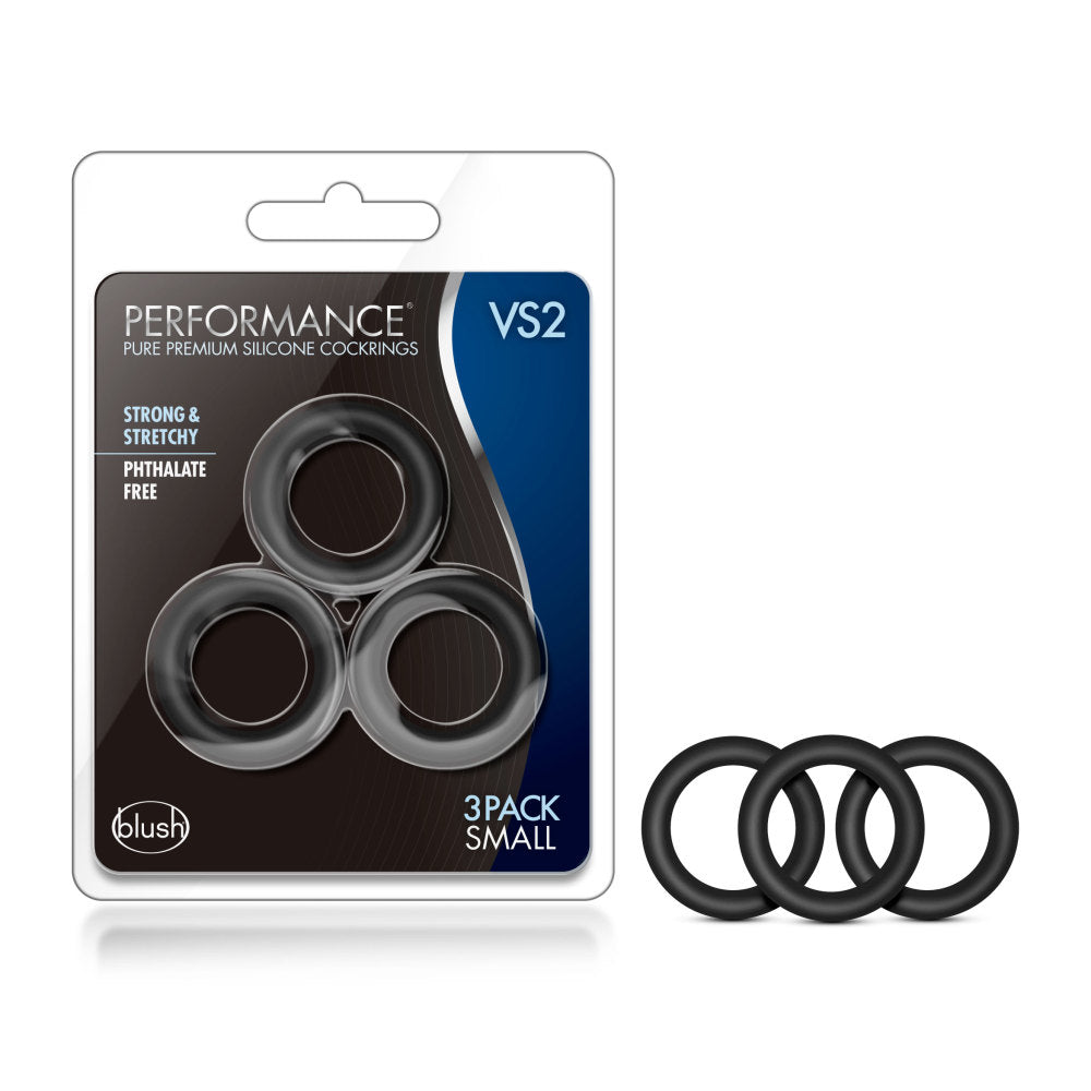 Performance By Blush® | VS2: Black Small Penis Rings (3-Pack) - Made with Puria™ Silicone、mySite、bottomscart