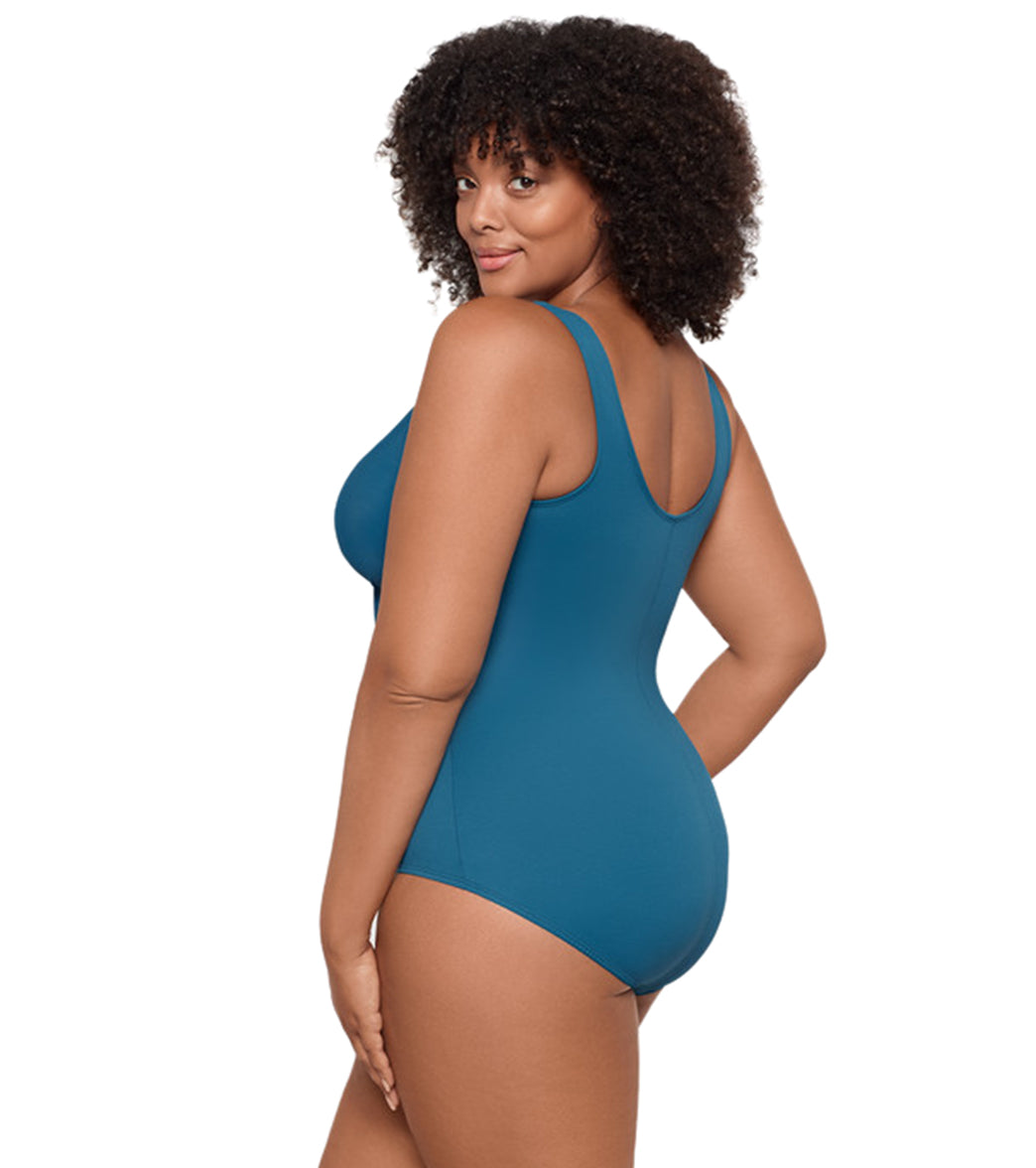 Miraclesuit Plus Women's Plus Size Solid Oceanus One Piece Swimsuit、mySite、noshort
