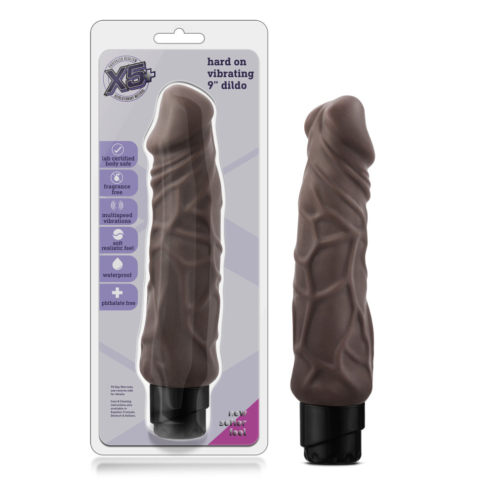X5 Plus By Blush® | Realistic Brown 9.25-Inch Long Vibrating Dildo、mySite、bottomscart