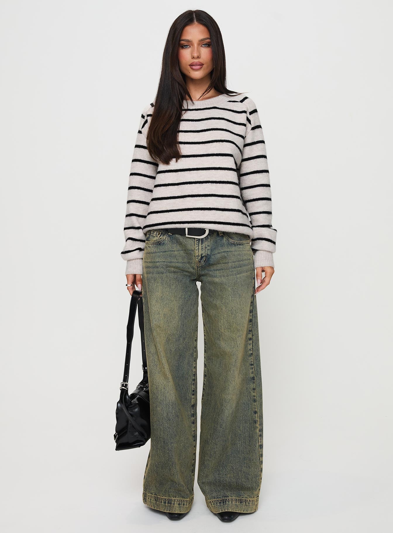 Souvenirs Knit Sweater Grey Stripe、mySite、solidvoid