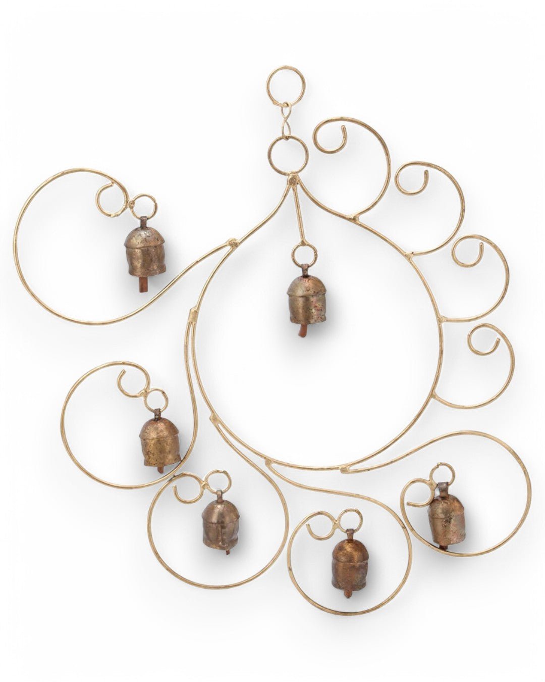 Fairtrade Swirly Design Boho 6 Bell Chime、mySite、topwebapps
