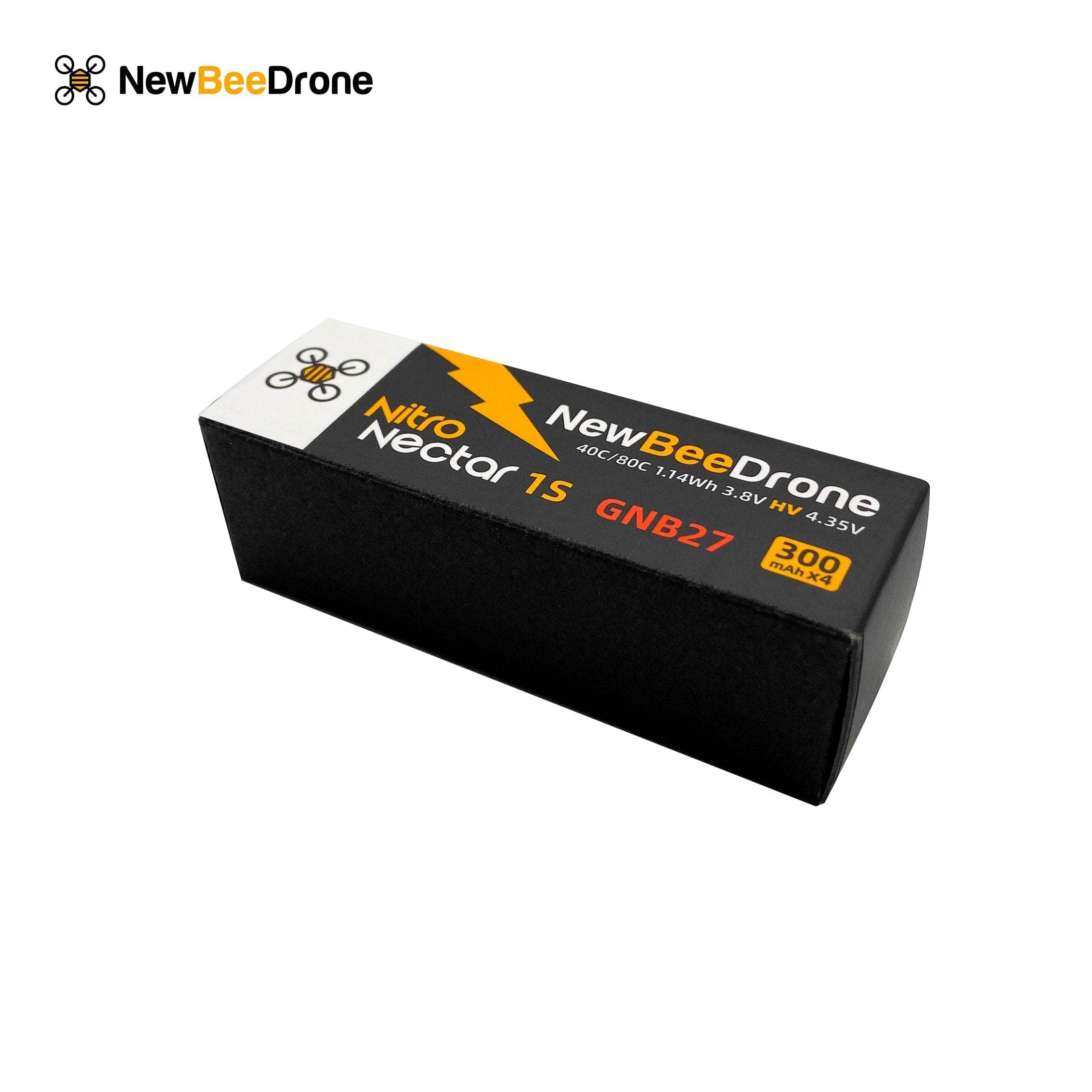  NewBeeDrone Nitro Nectar Gold 300mAh 1S HV LiPo Battery with GNB27 (4 Battery)、mySite、merchandisen