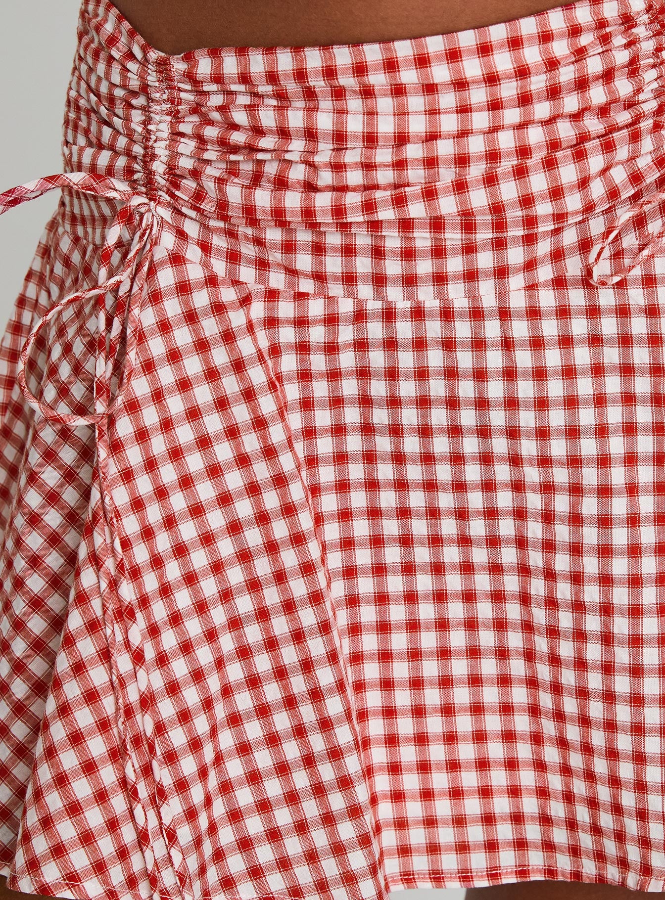 Sweet Verona Ruched Mini Skirt Red Check、mySite、solidvoid