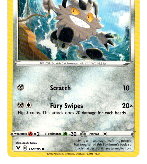 Galarian Meowth Vivid Voltage 112/185 Misscut、mySite、waistdrama