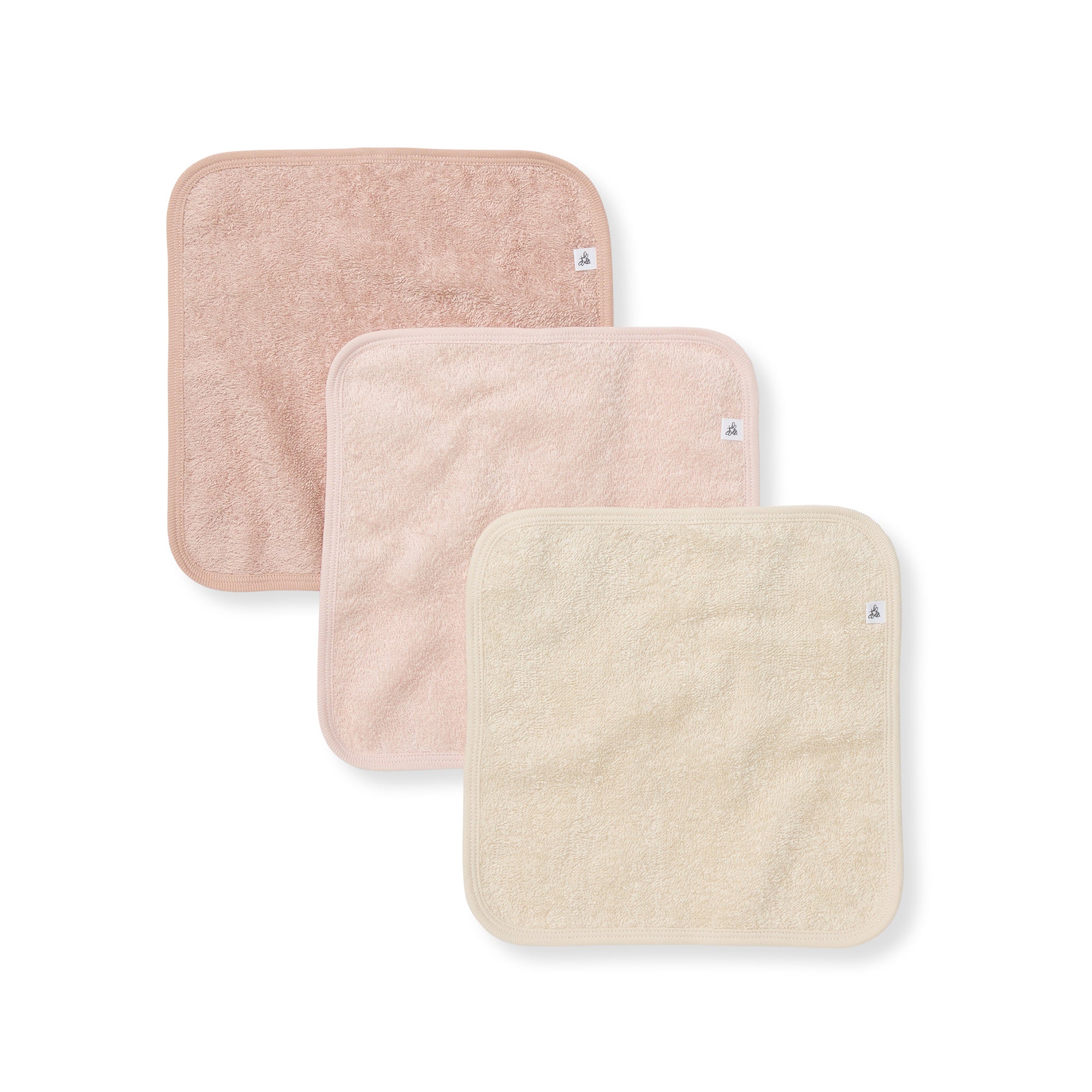 Organic Cotton Woven Terry Solid Washcloths 3 Pack - Pink Sand、mySite、g9winljtr