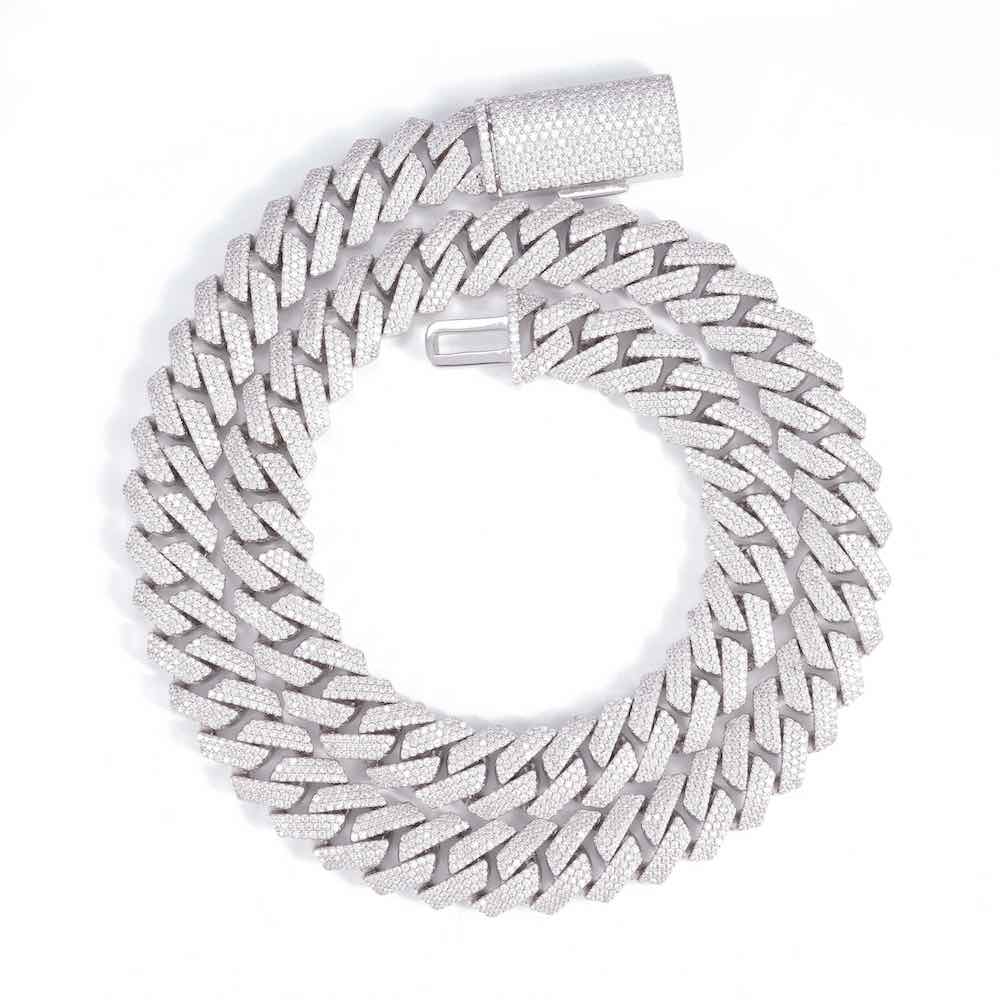 15MM 3-Row Diamond Cuban Chain 14K Solid Gold、mySite、hinf8tx79