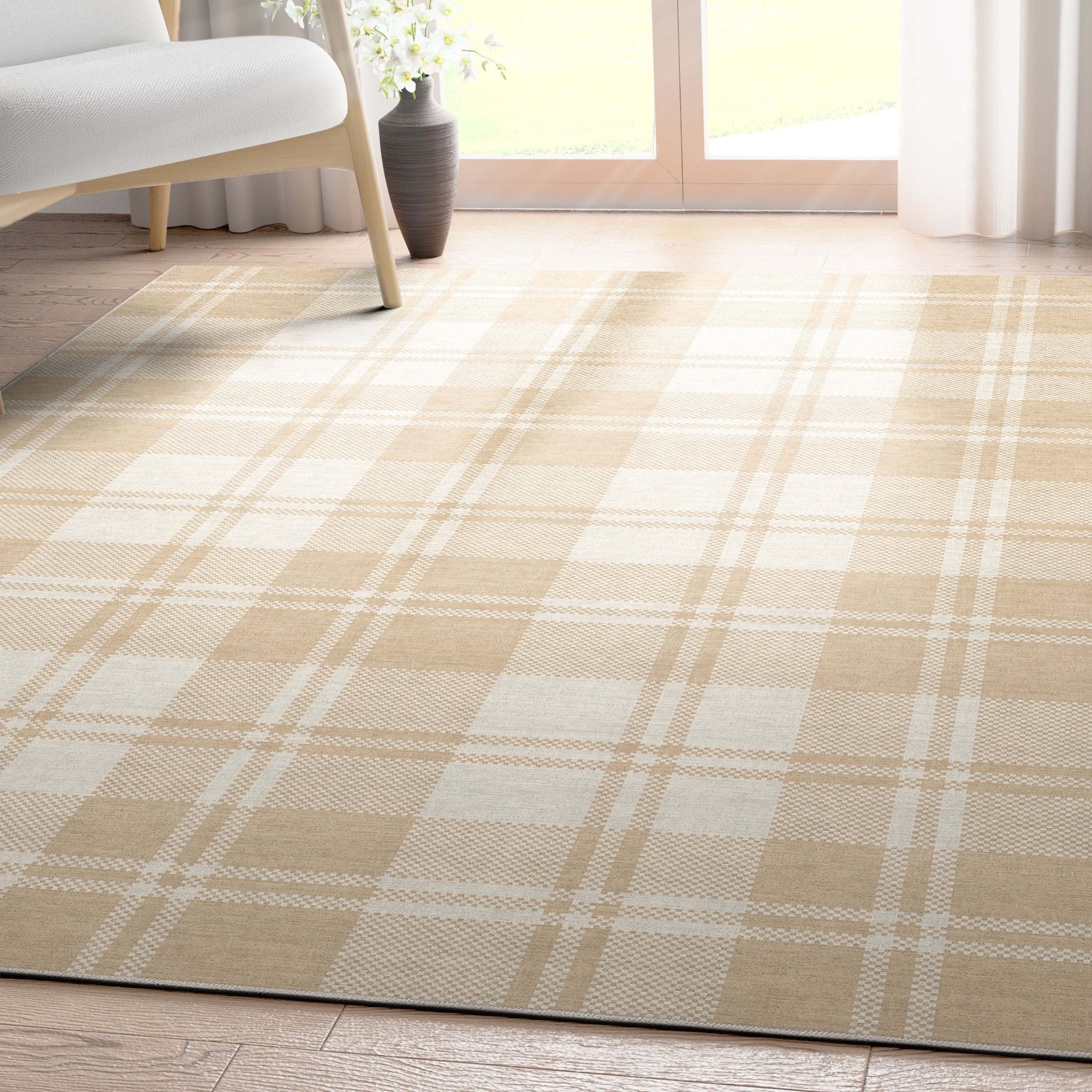 Plaid Modern Geometric Boxes Flat-Weave Rug、mySite、gigharbornorthrealestate