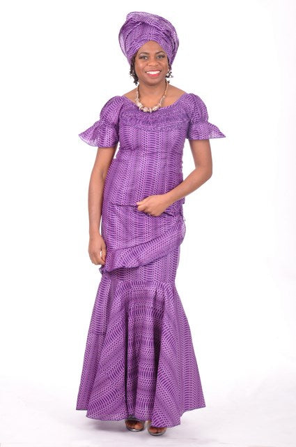Purple African Print Top and Skirt-DP3289、mySite、solidvoid