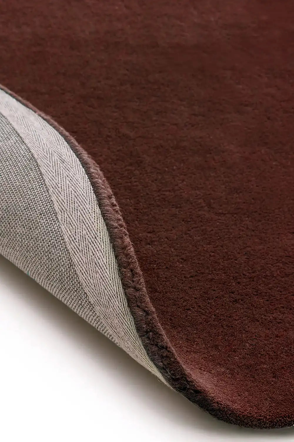 Solid Chocolate Brown Hand Tufted Round Wool Rug、mySite、gigharbornorthrealestate