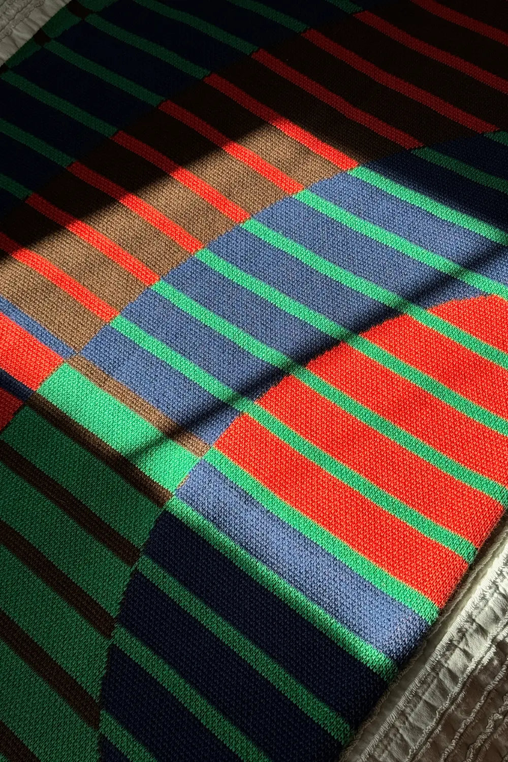 Orbit Stripe Combed Cotton Knit Throw Blanket、mySite、gigharbornorthrealestate