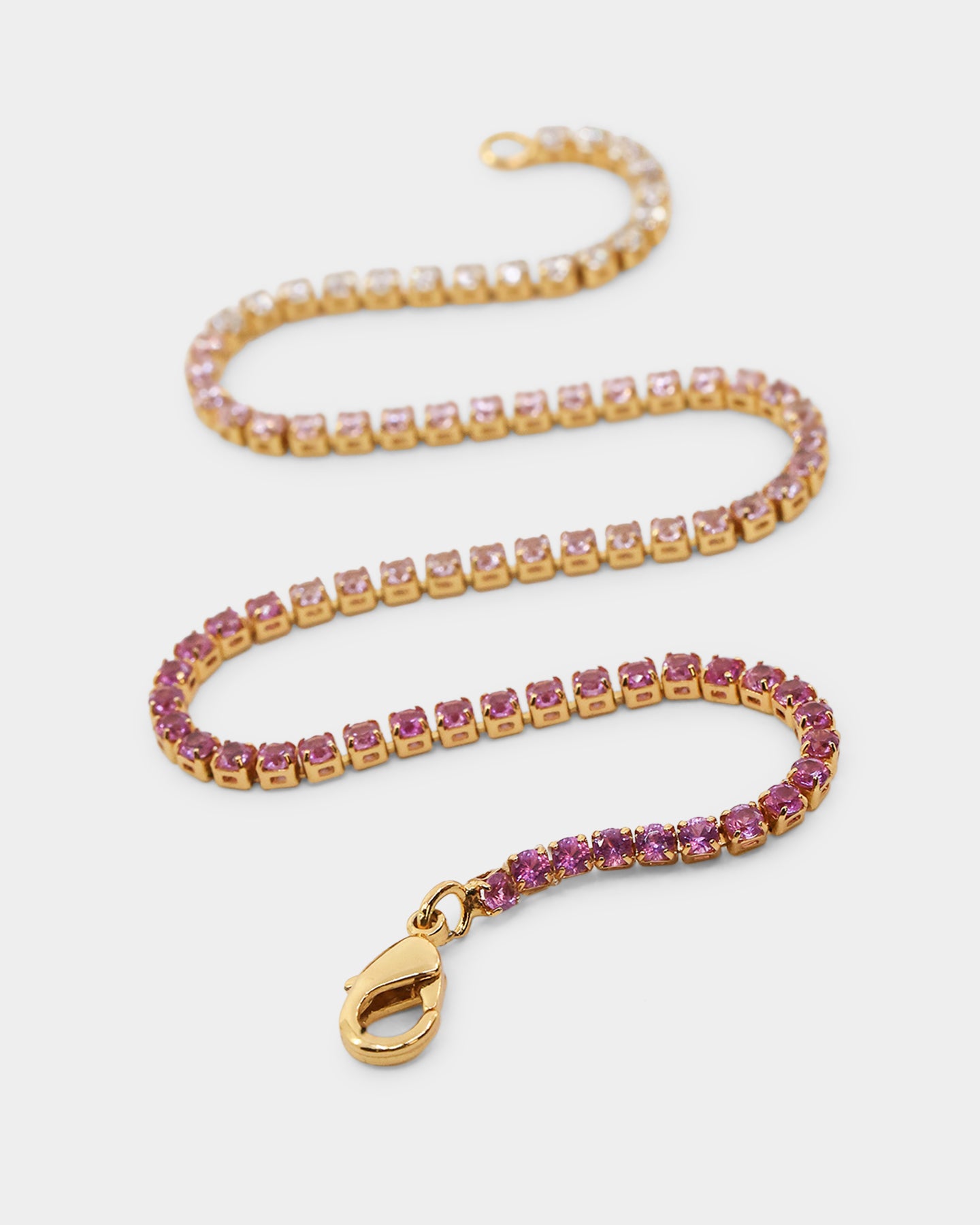 Saint Morta Micro Coloured Tennis Bracelet Gold/Pink、mySite、zt4zffjzw