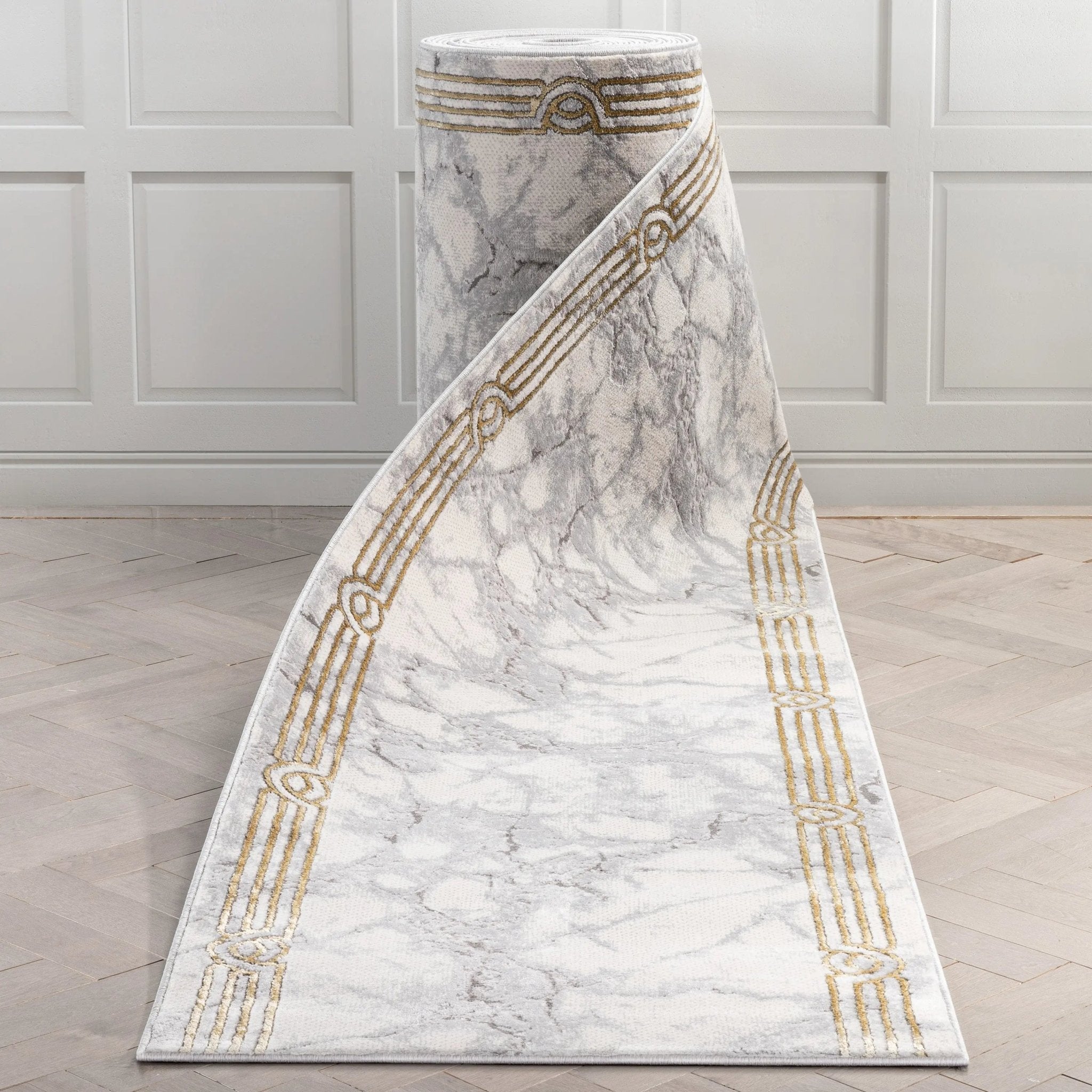 Custom Size Runner Huntington Retro Mosaic Marble Pattern Ivory Choose Your Width x Choose Your Length Hallway Runner Rug、mySite、gigharbornorthrealestate